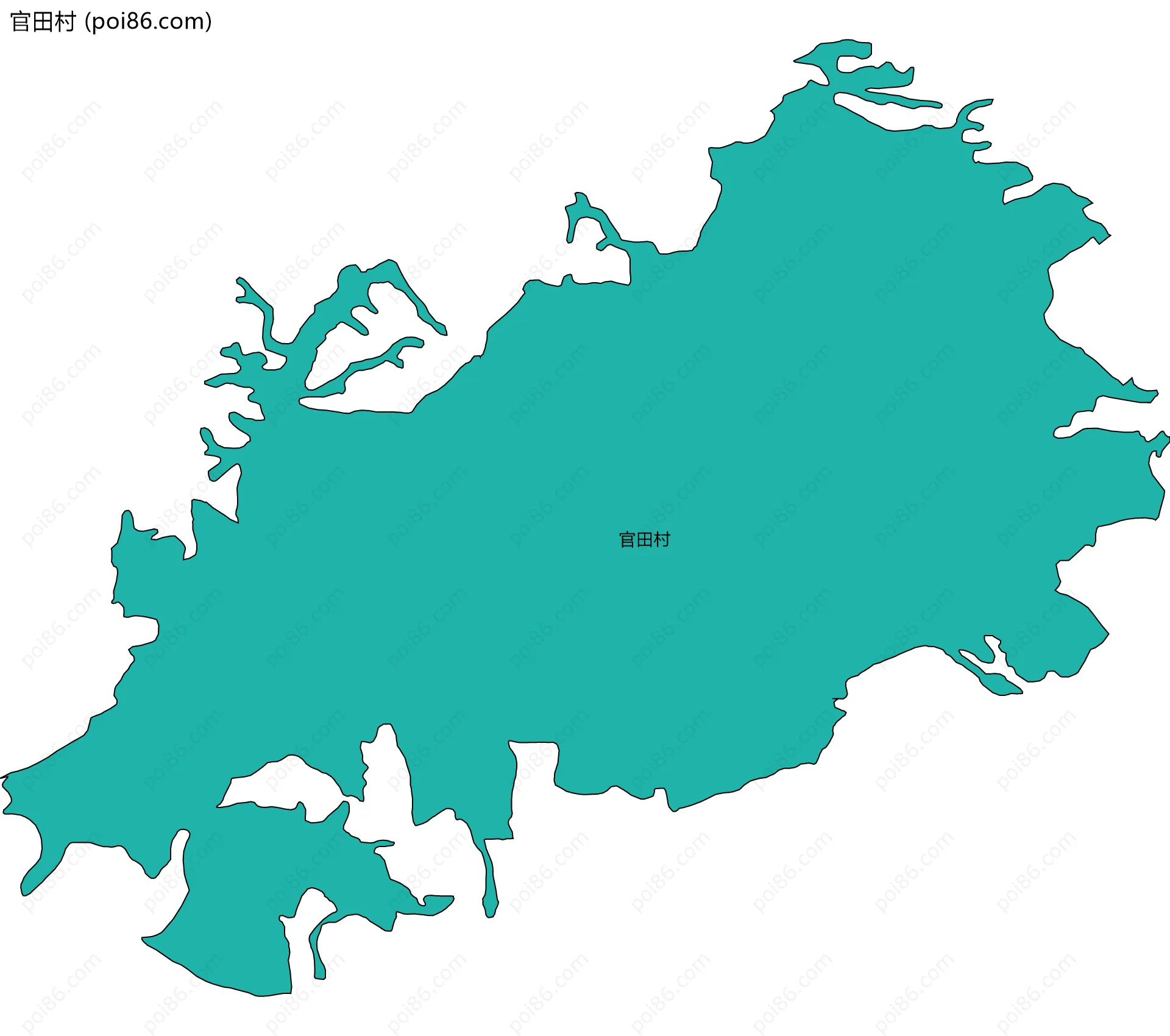 官田村边界地图