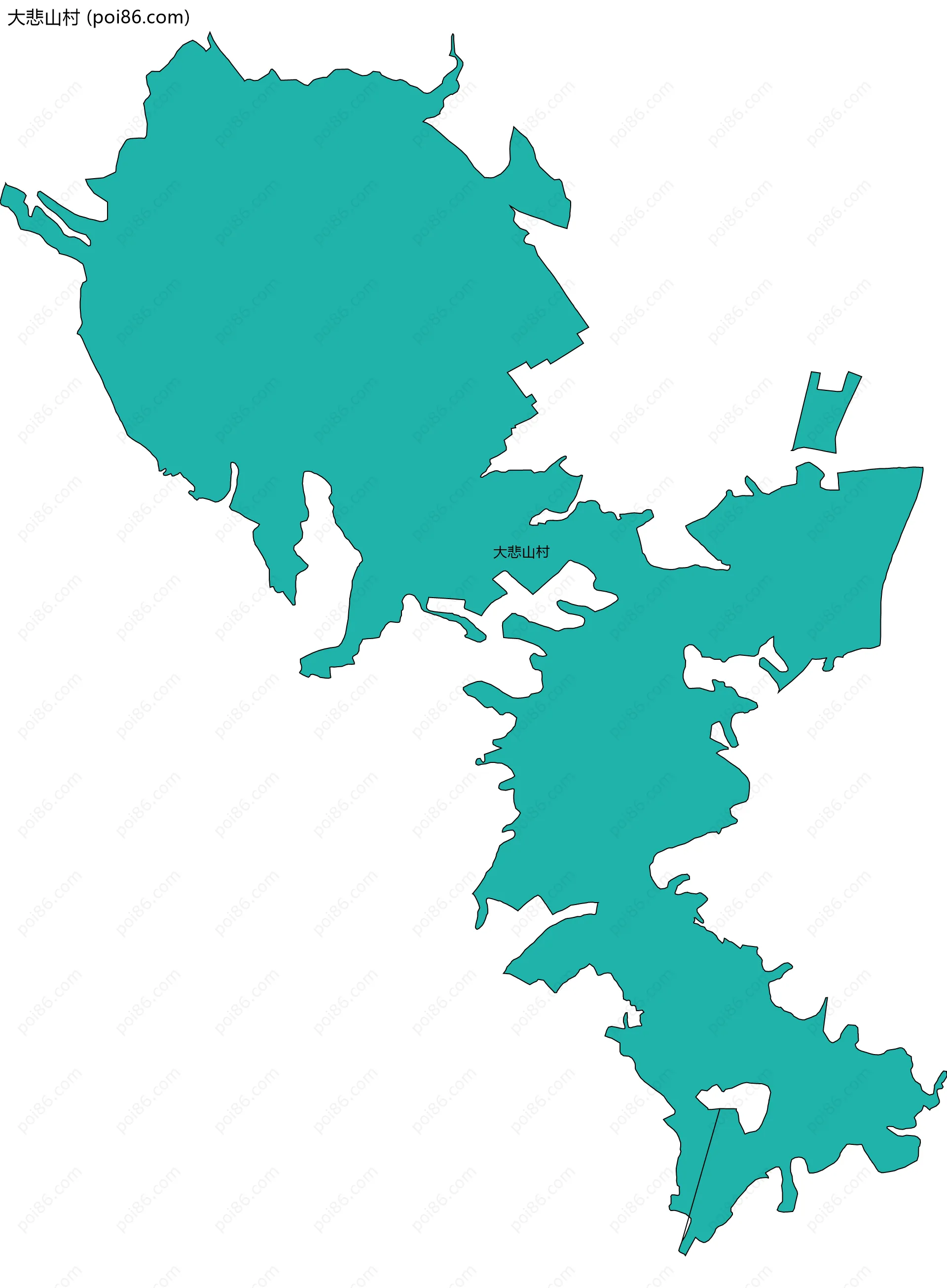 大悲山村边界地图