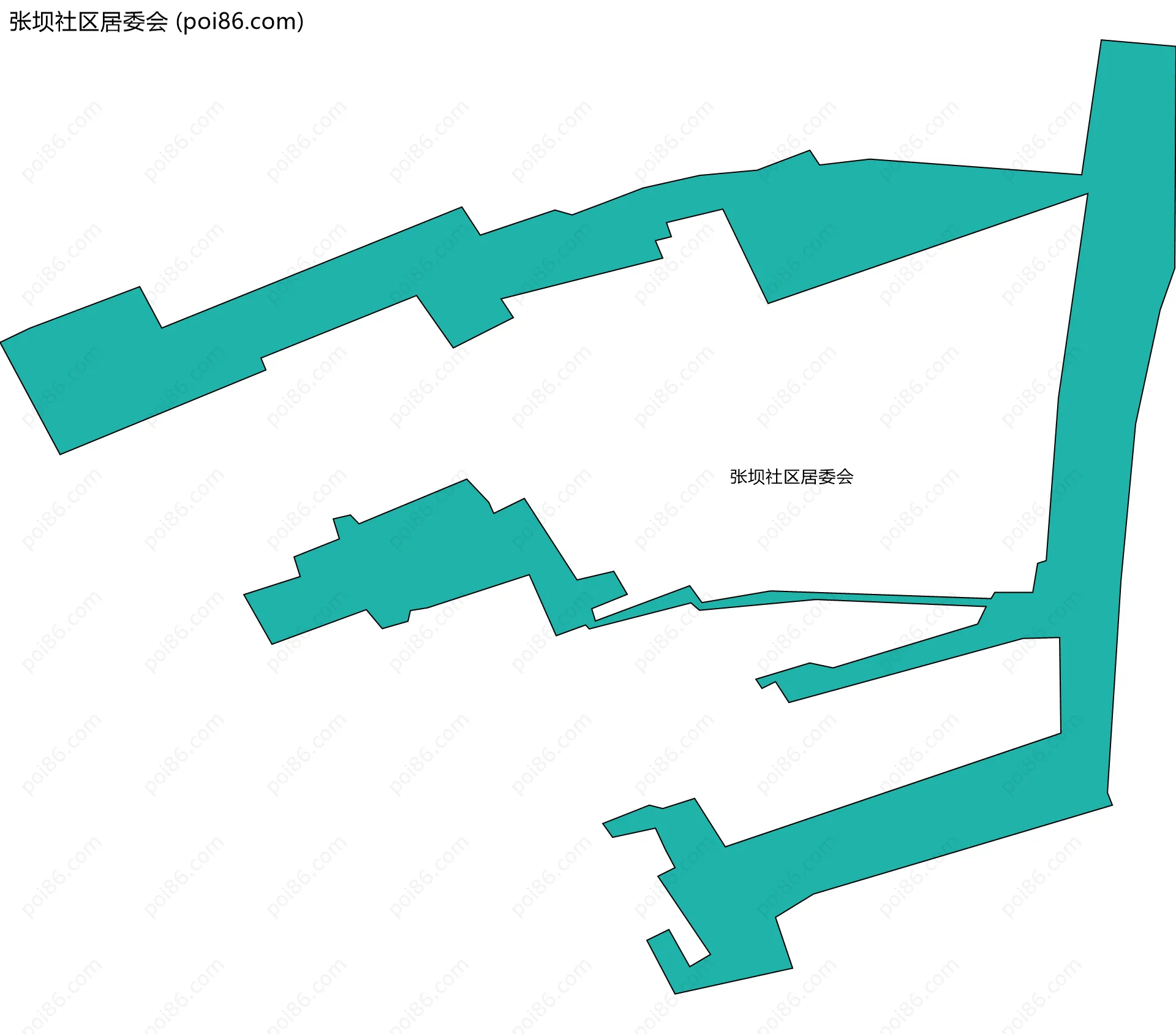 张坝社区居委会边界地图