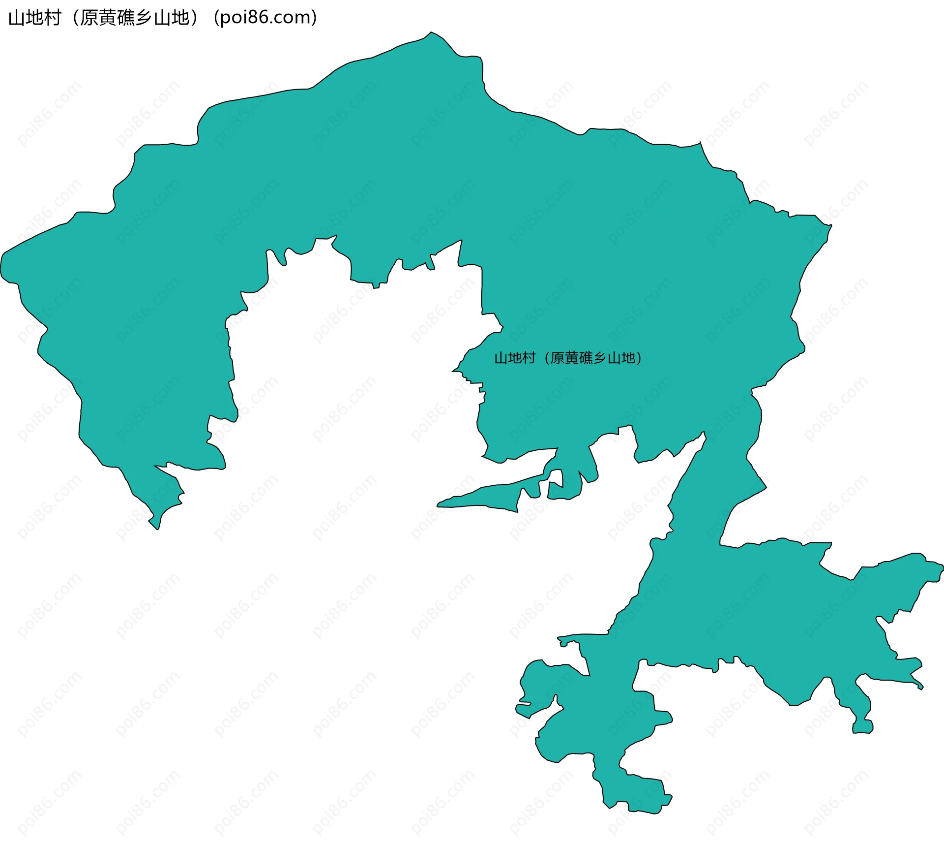 山地村（原黄礁乡山地）边界地图