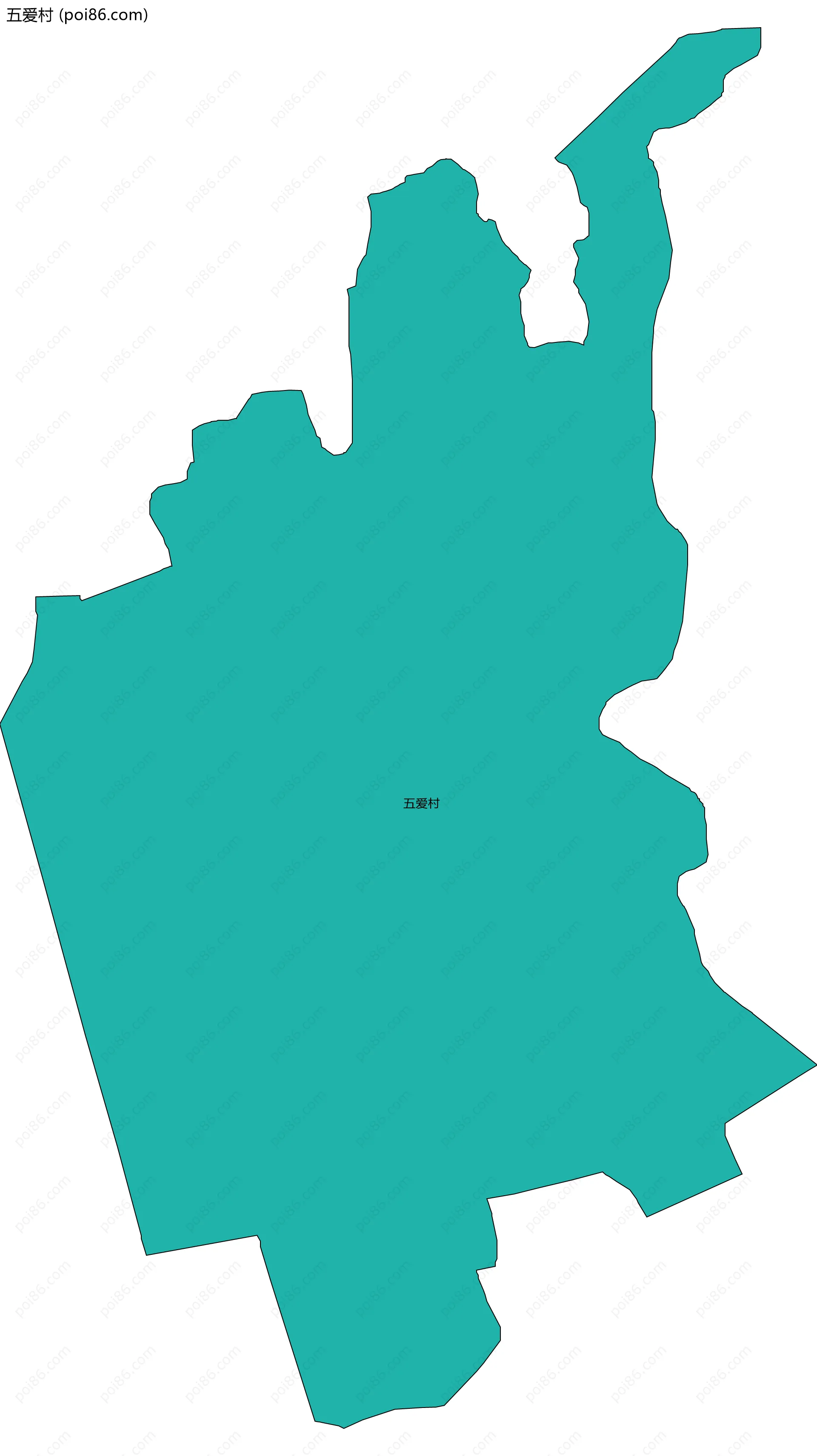 五爱村边界地图