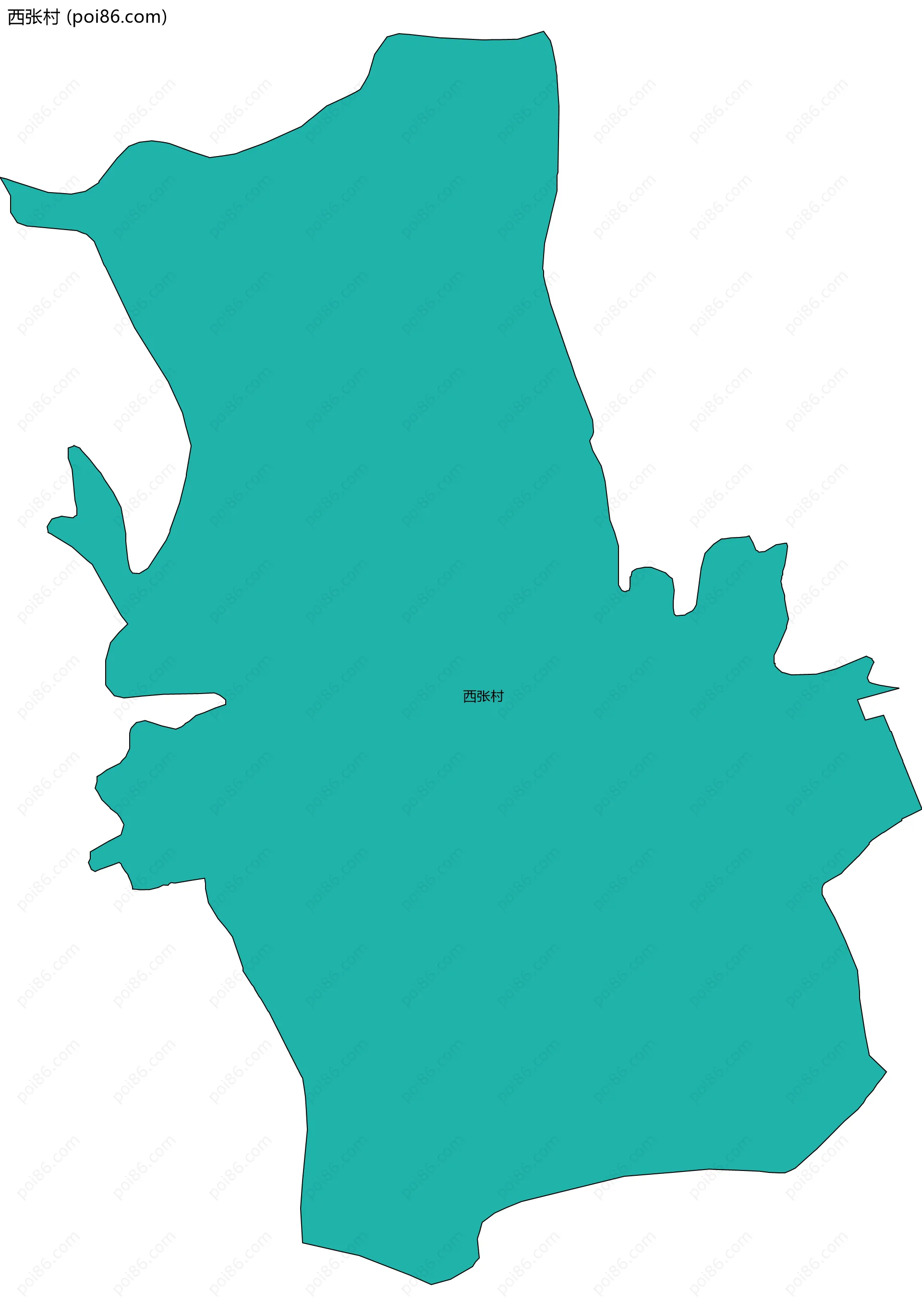 西张村边界地图