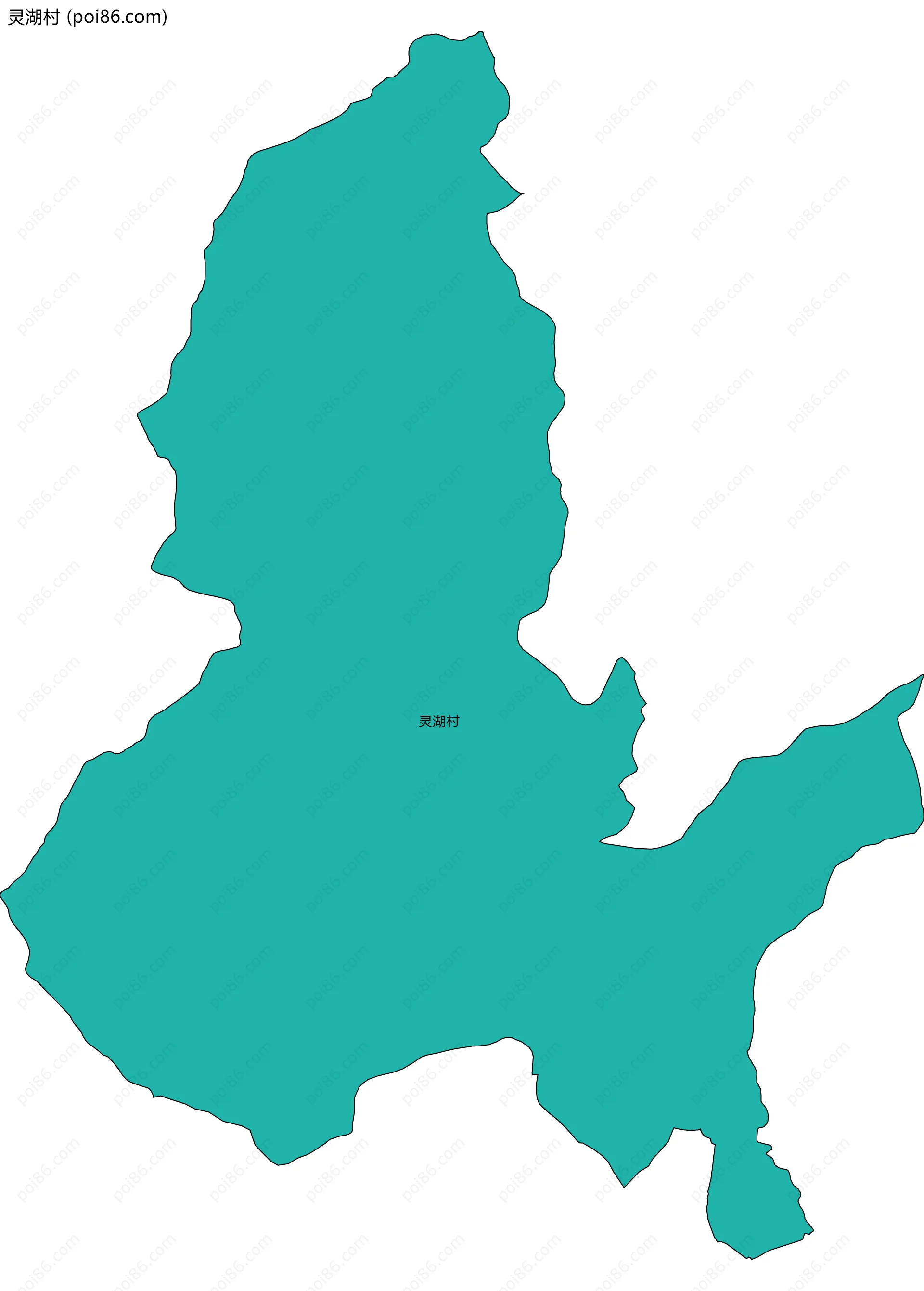 灵湖村边界地图