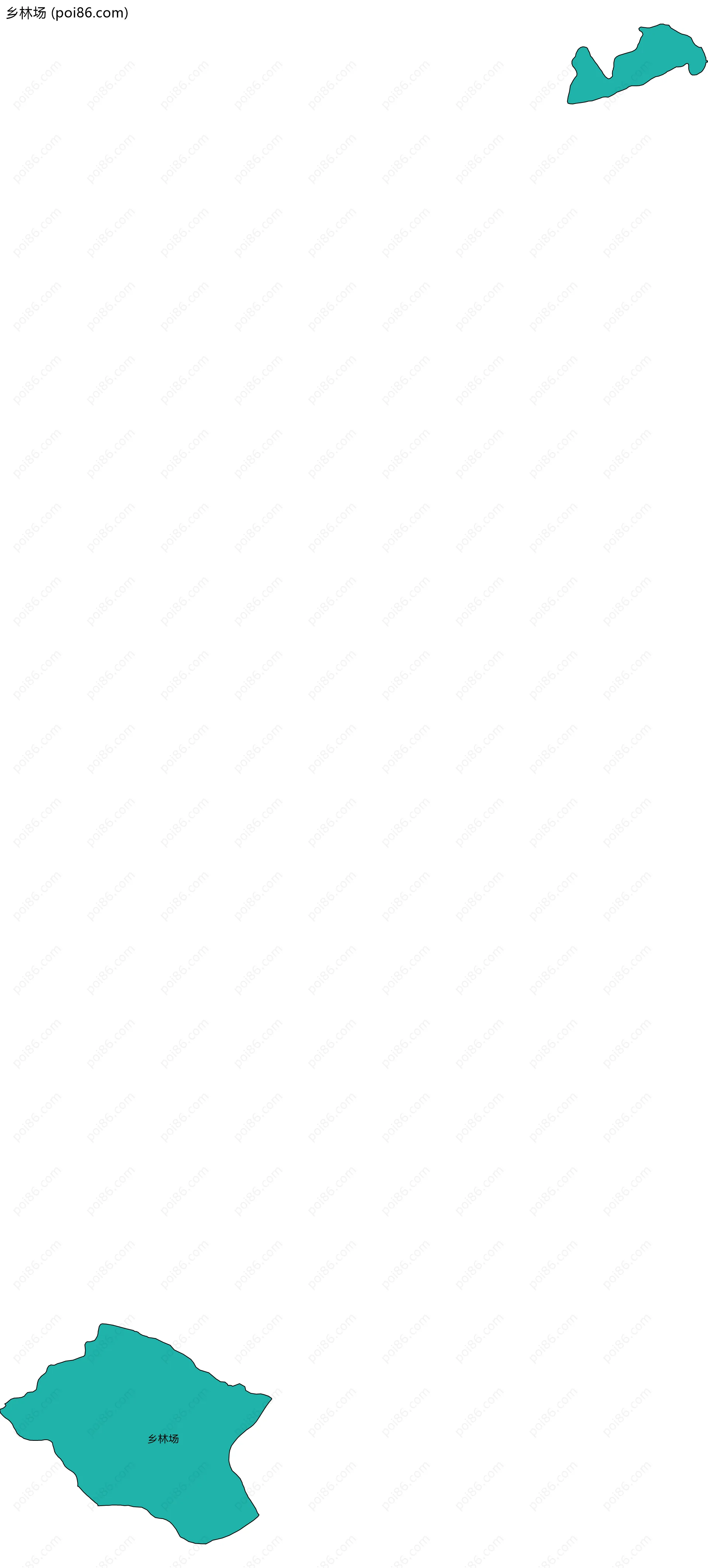 乡林场边界地图(五级行政区划)