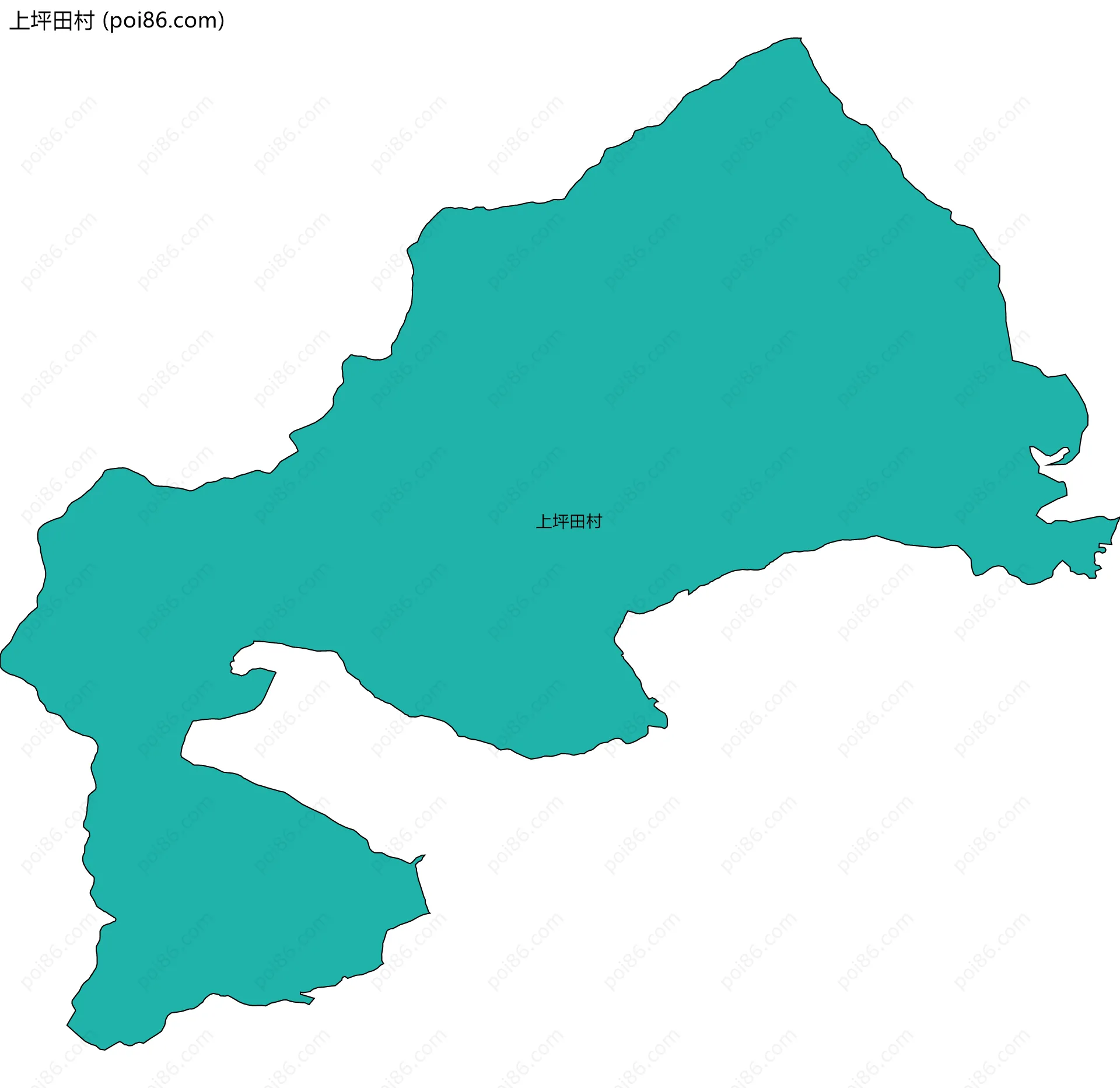上坪田村边界地图