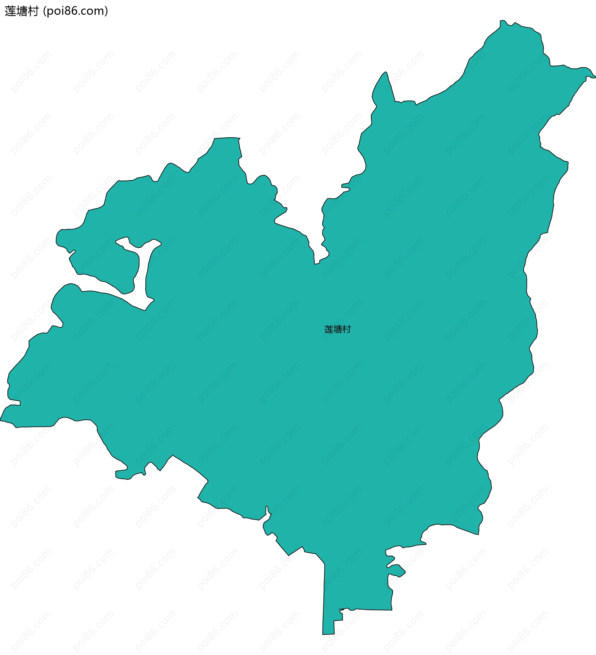 莲塘村边界地图