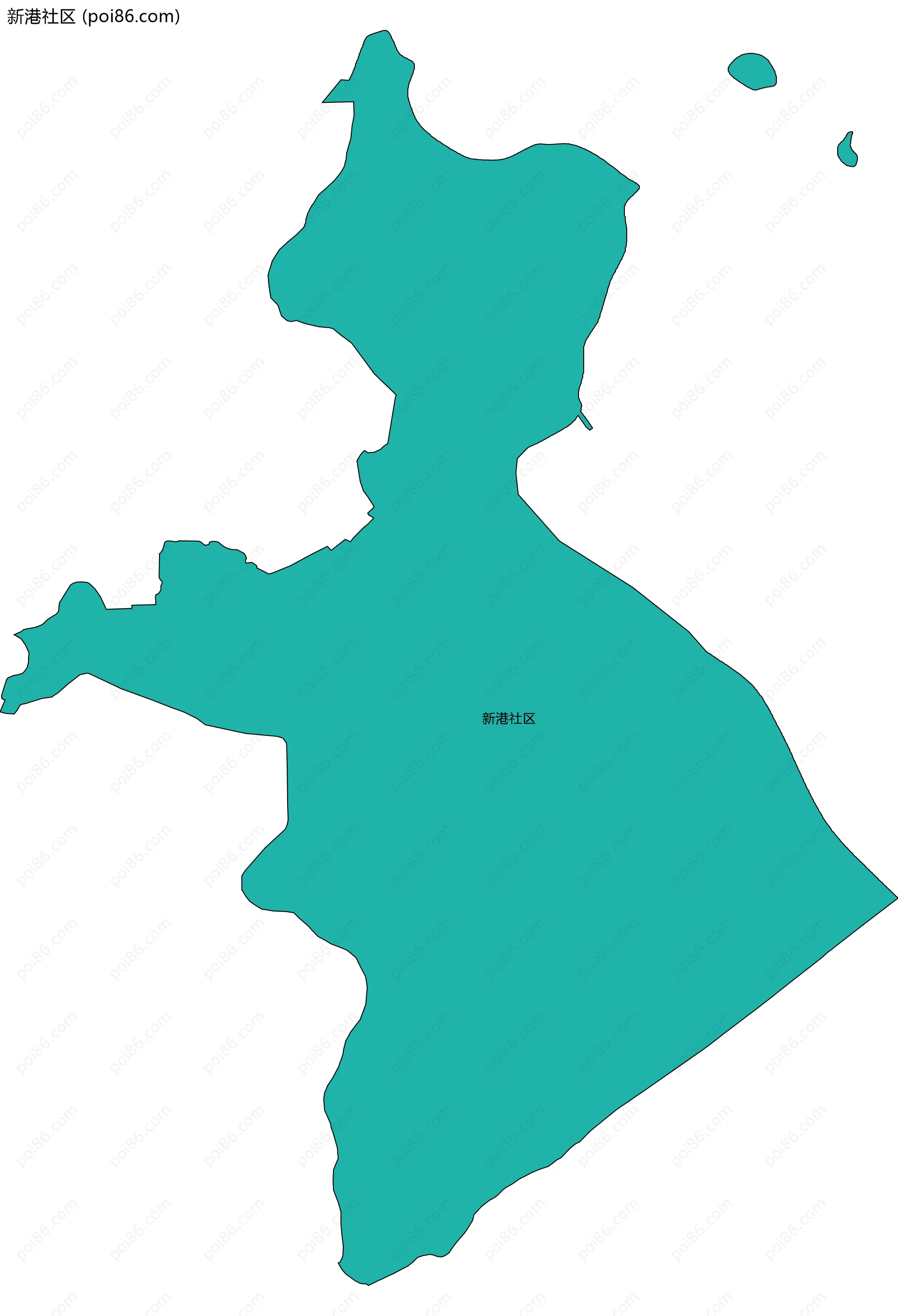 新港社区边界地图
