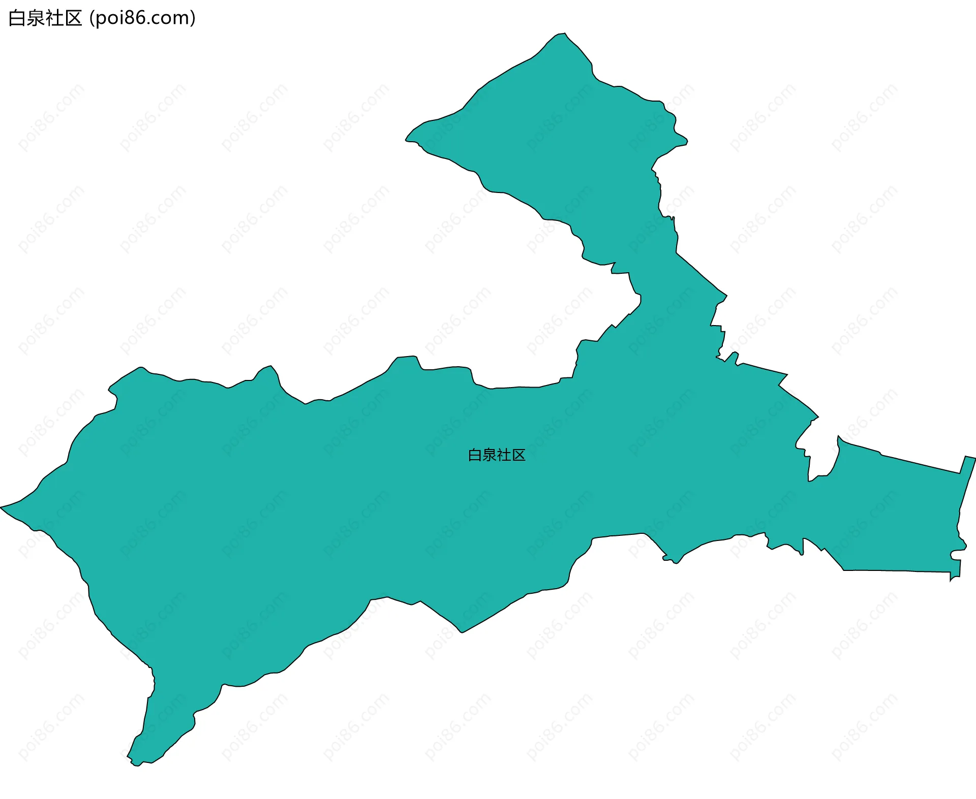白泉社区边界地图