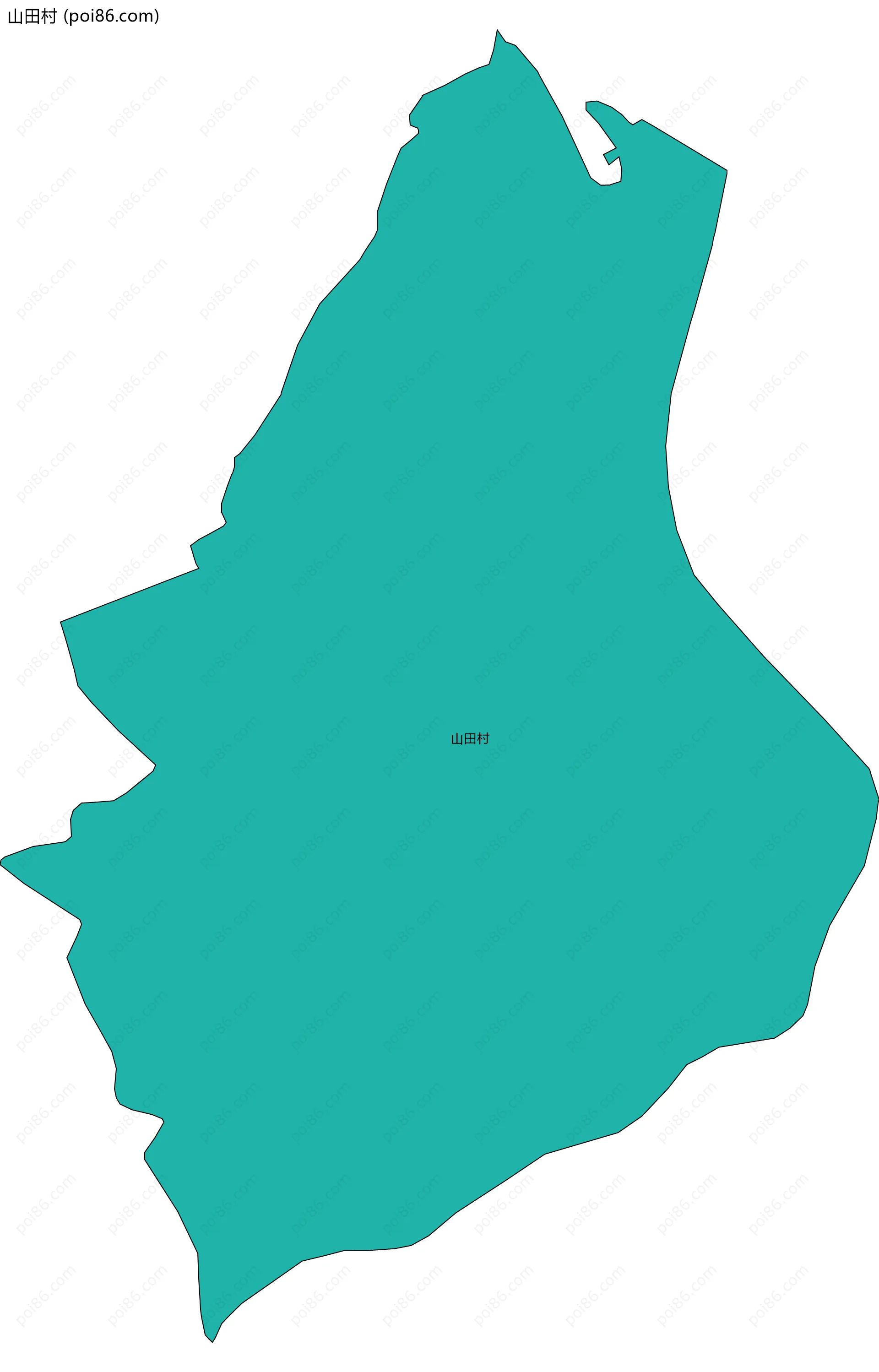 山田村边界地图