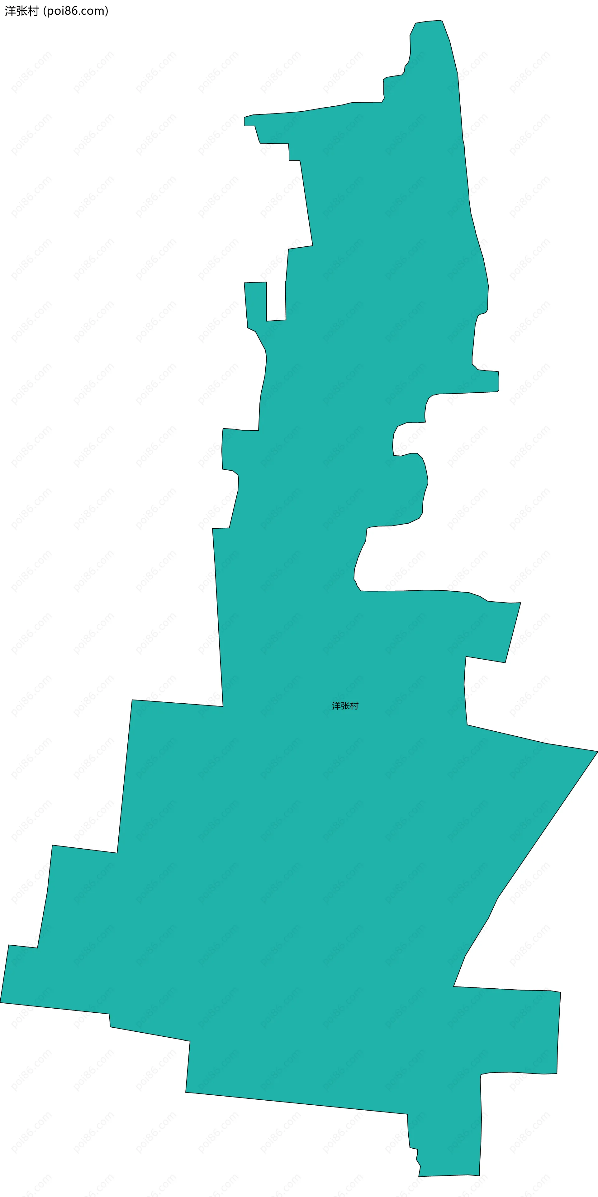 洋张村边界地图