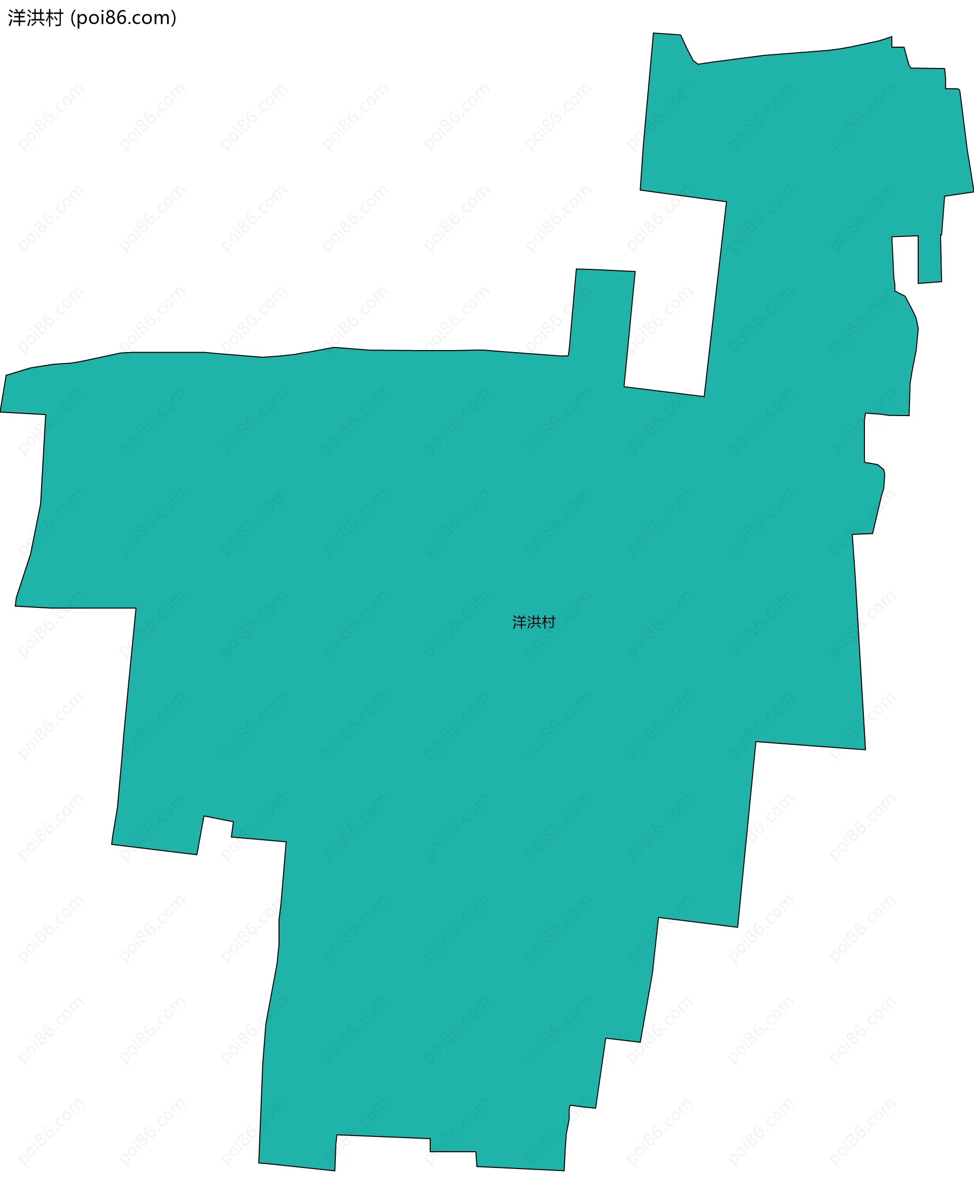 洋洪村边界地图