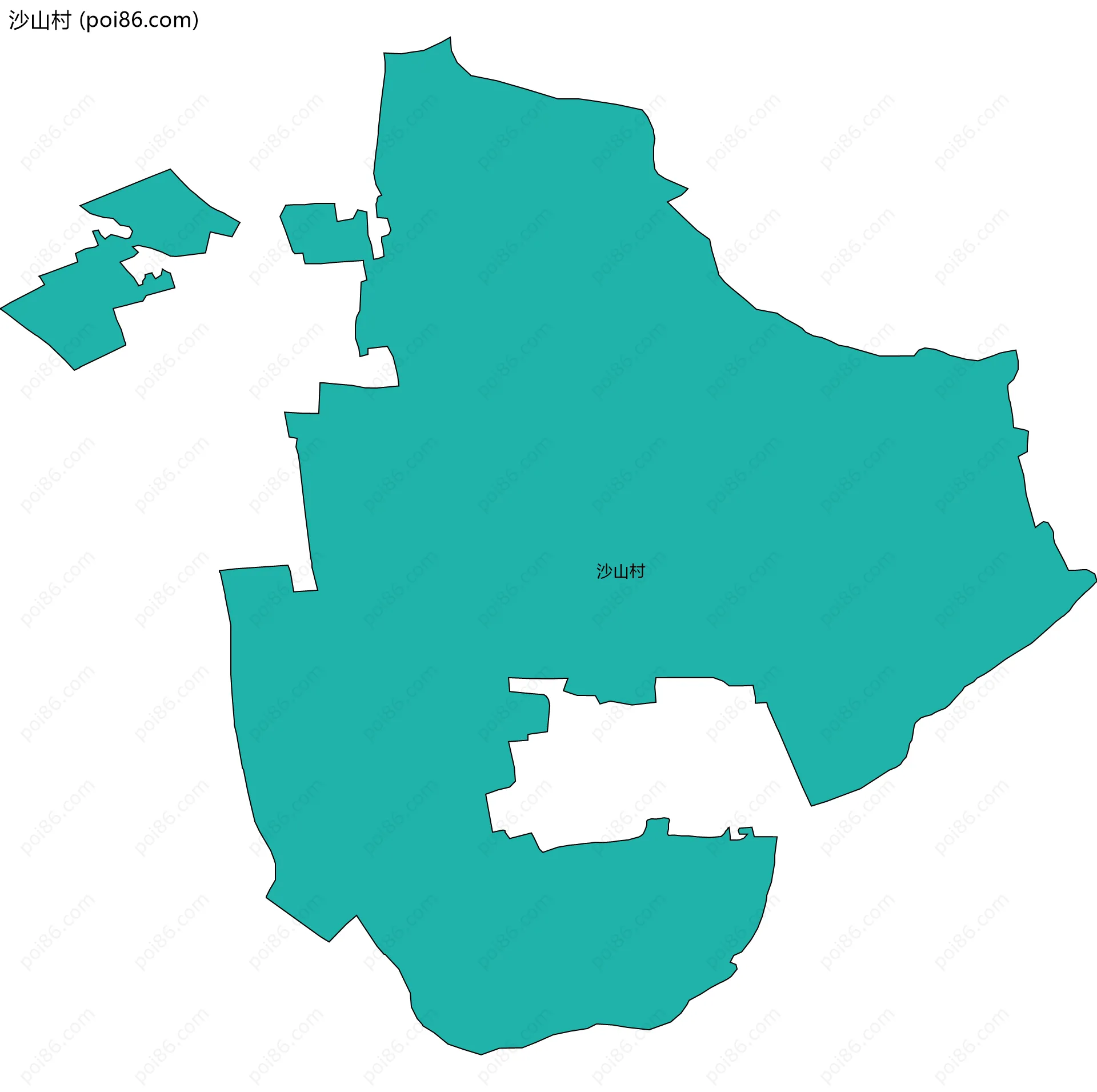 沙山村边界地图