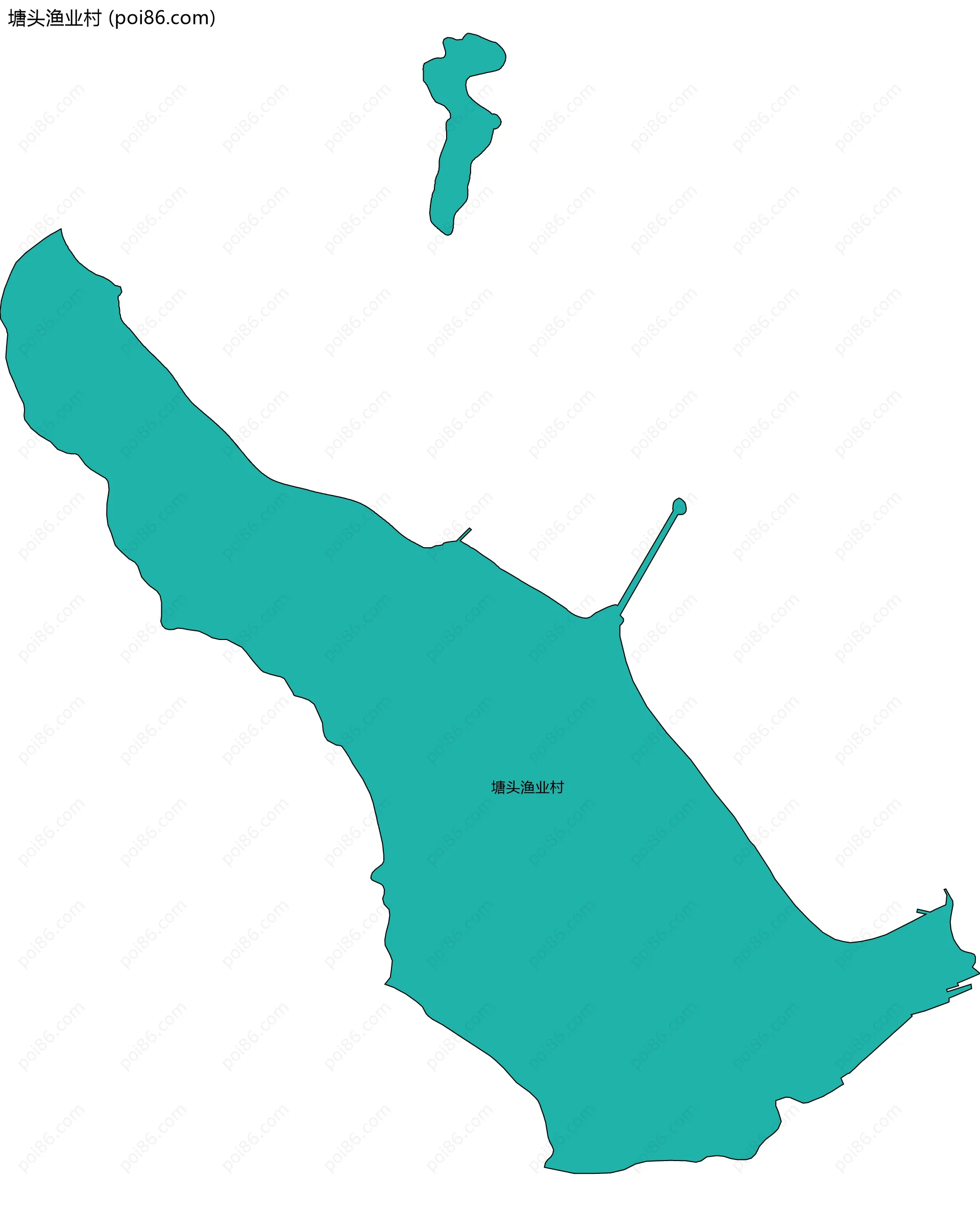 塘头渔业村边界地图