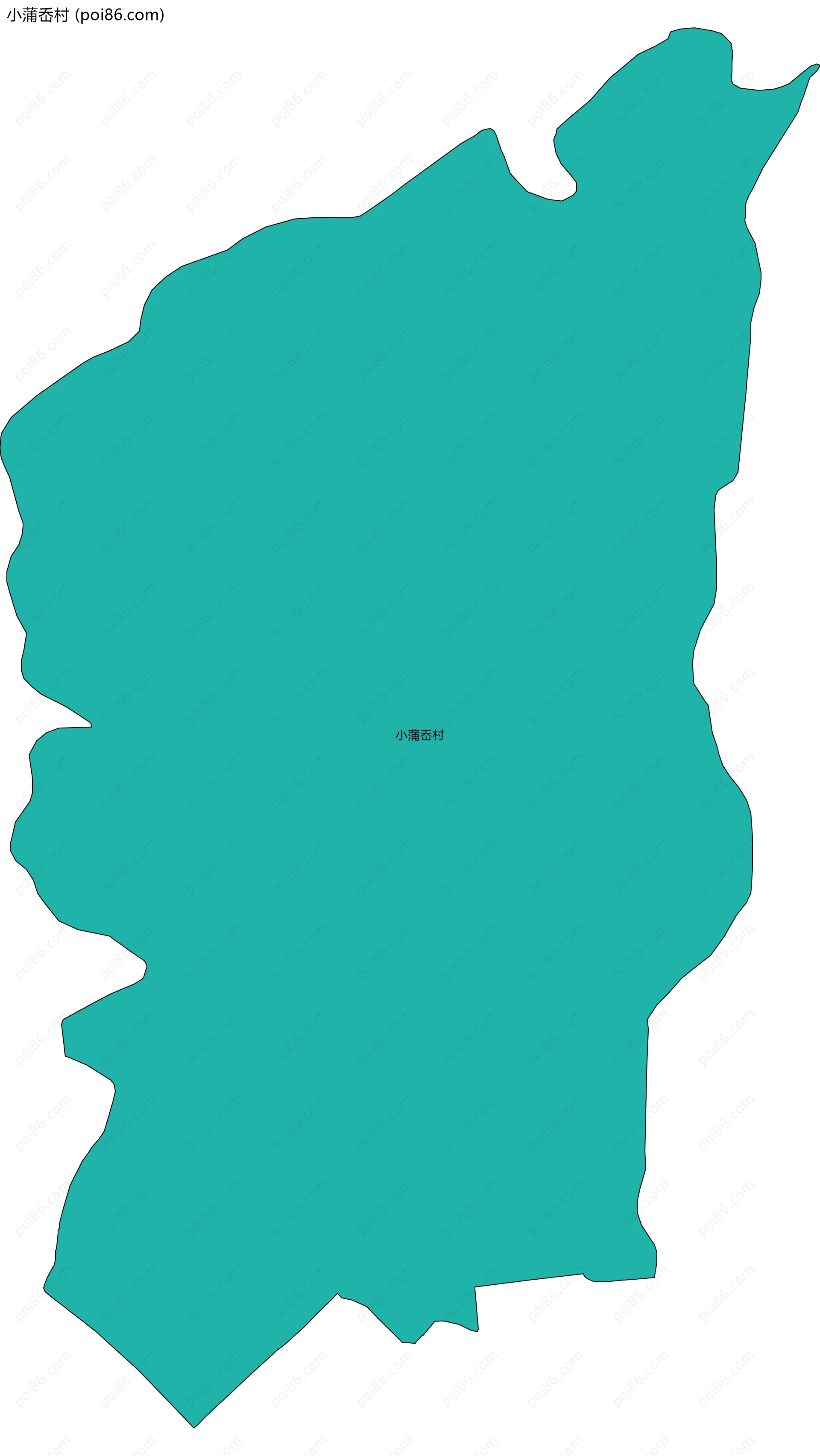 小蒲岙村边界地图