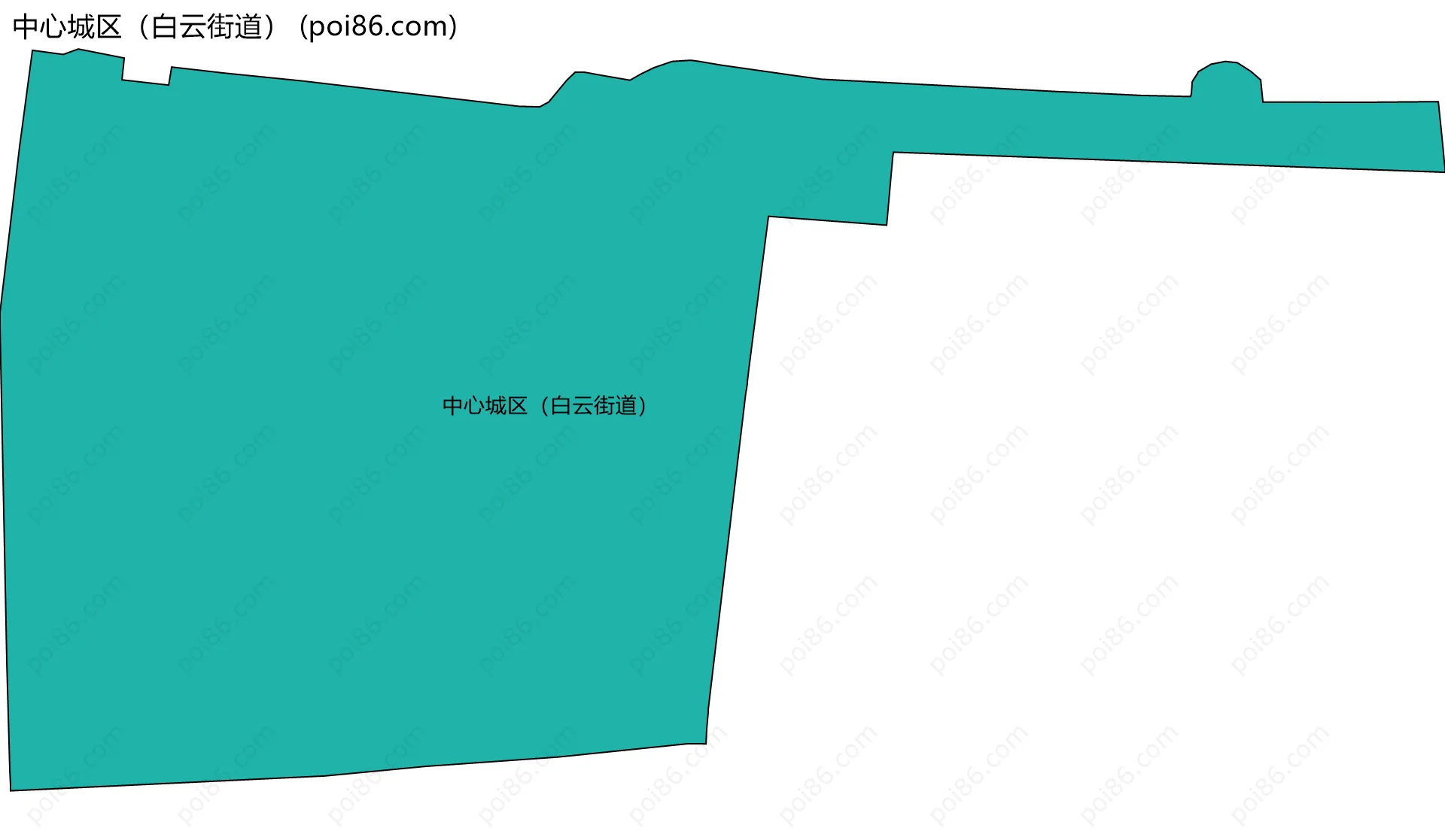 中心城区（白云街道）边界地图