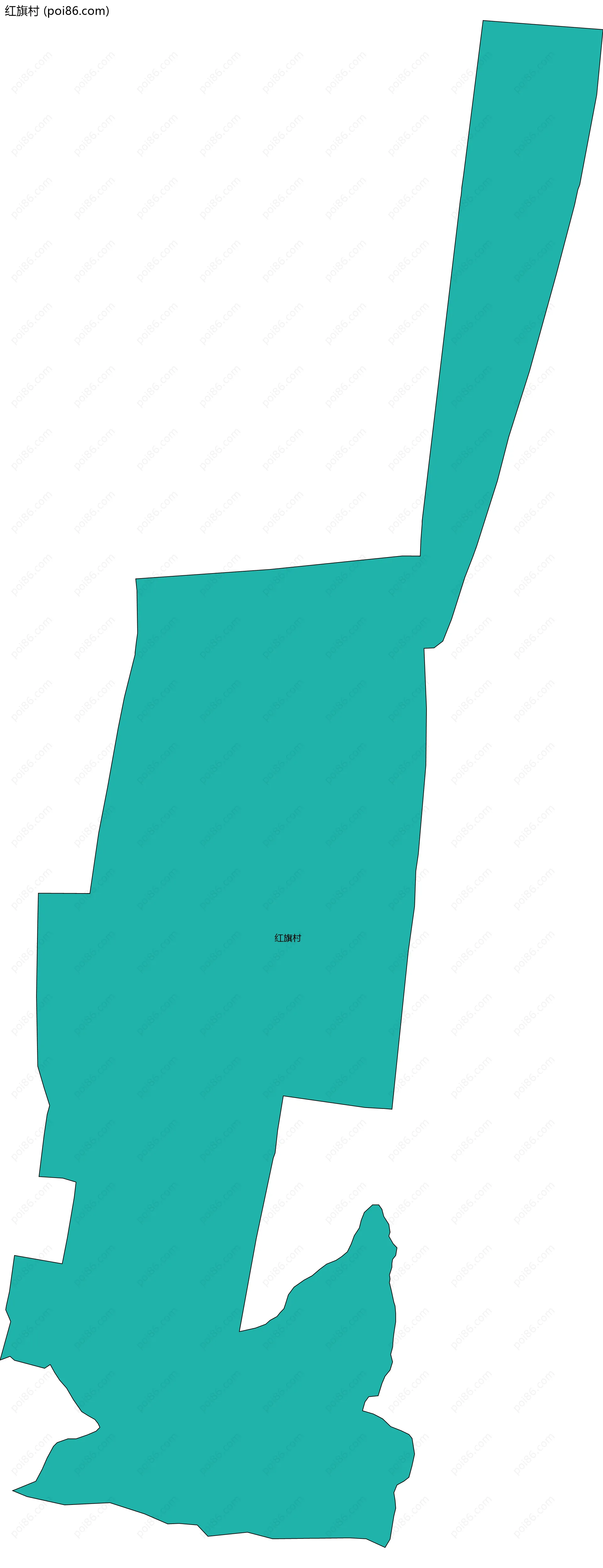 红旗村边界地图