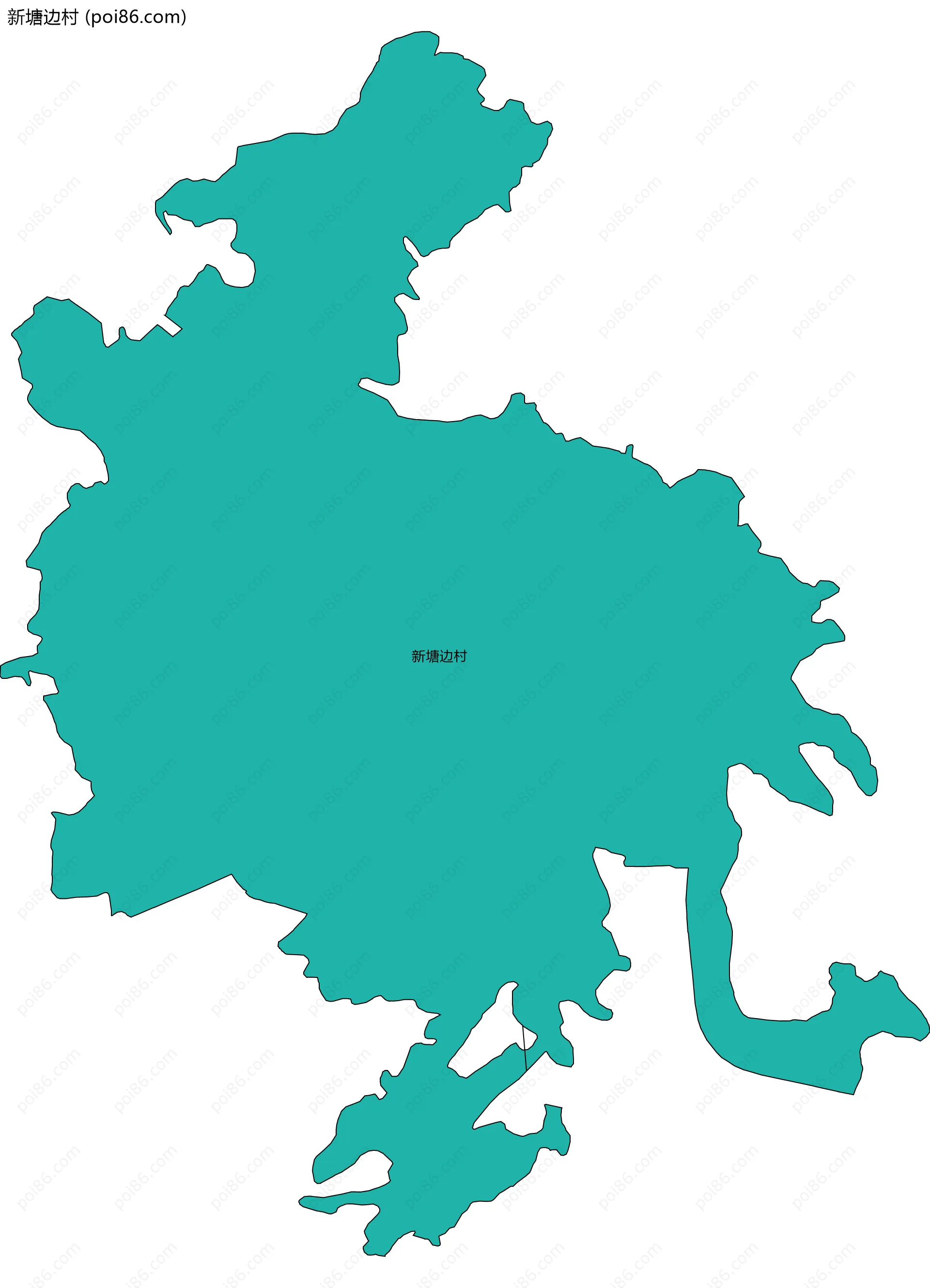 新塘边村边界地图