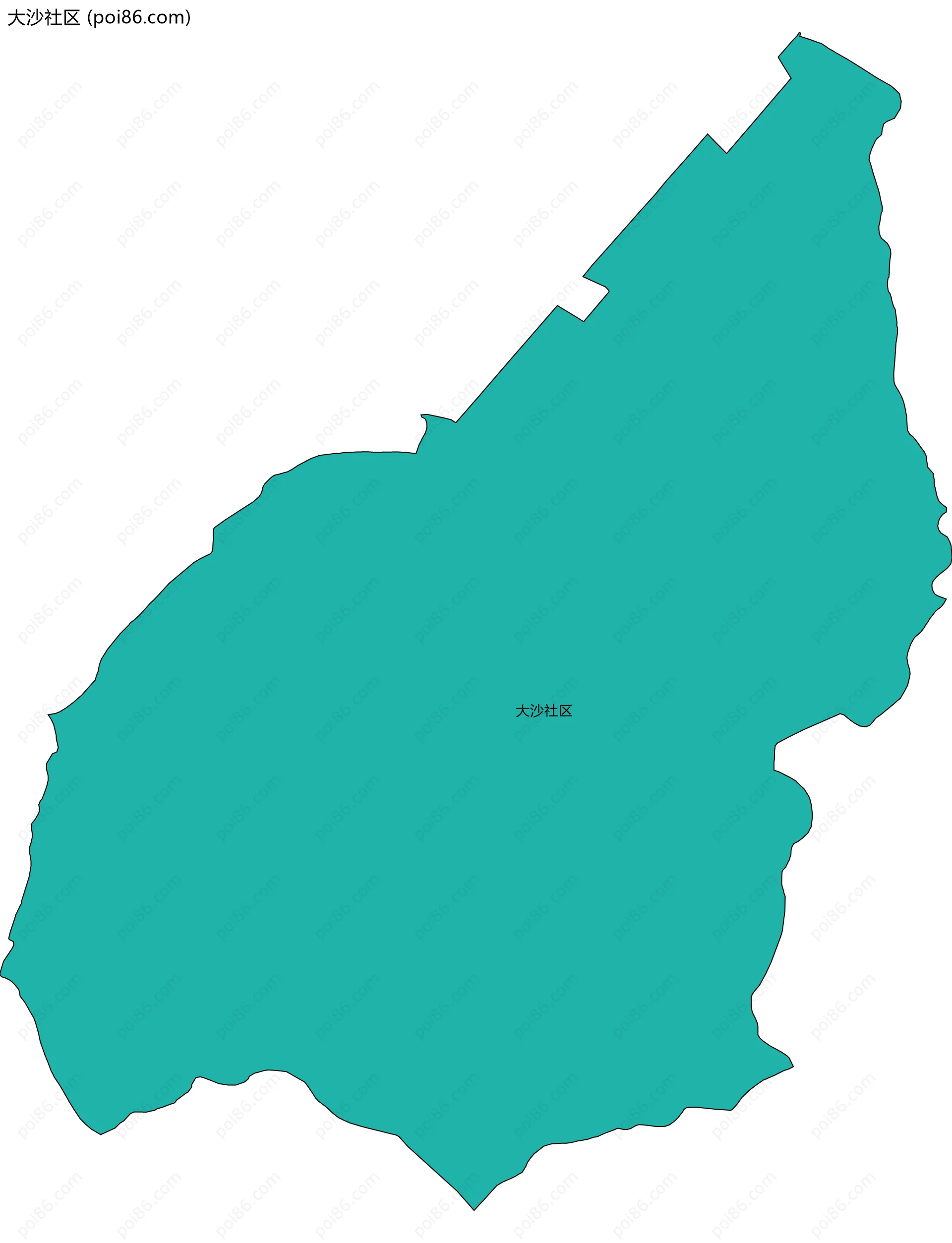 大沙社区边界地图