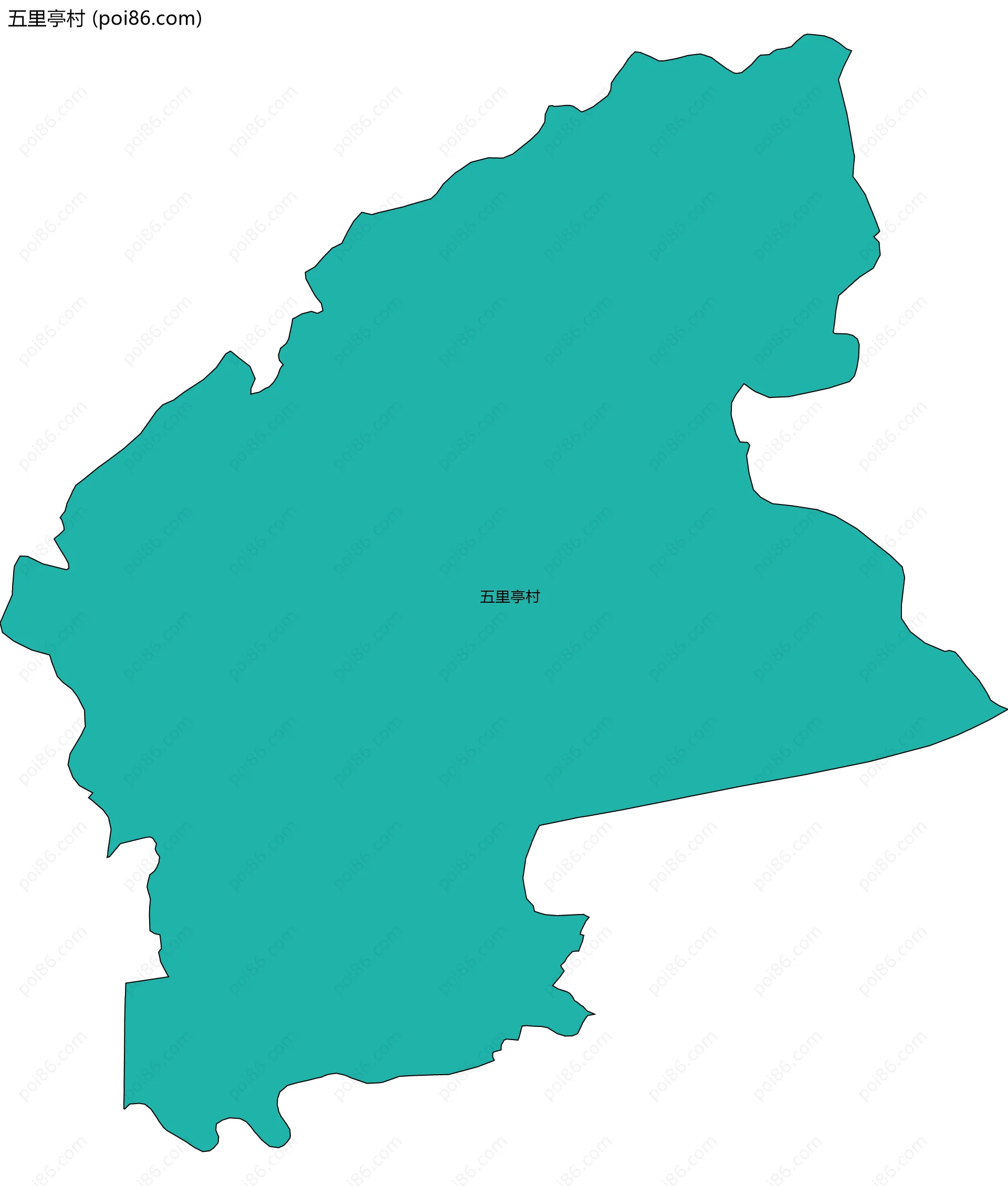 五里亭村边界地图