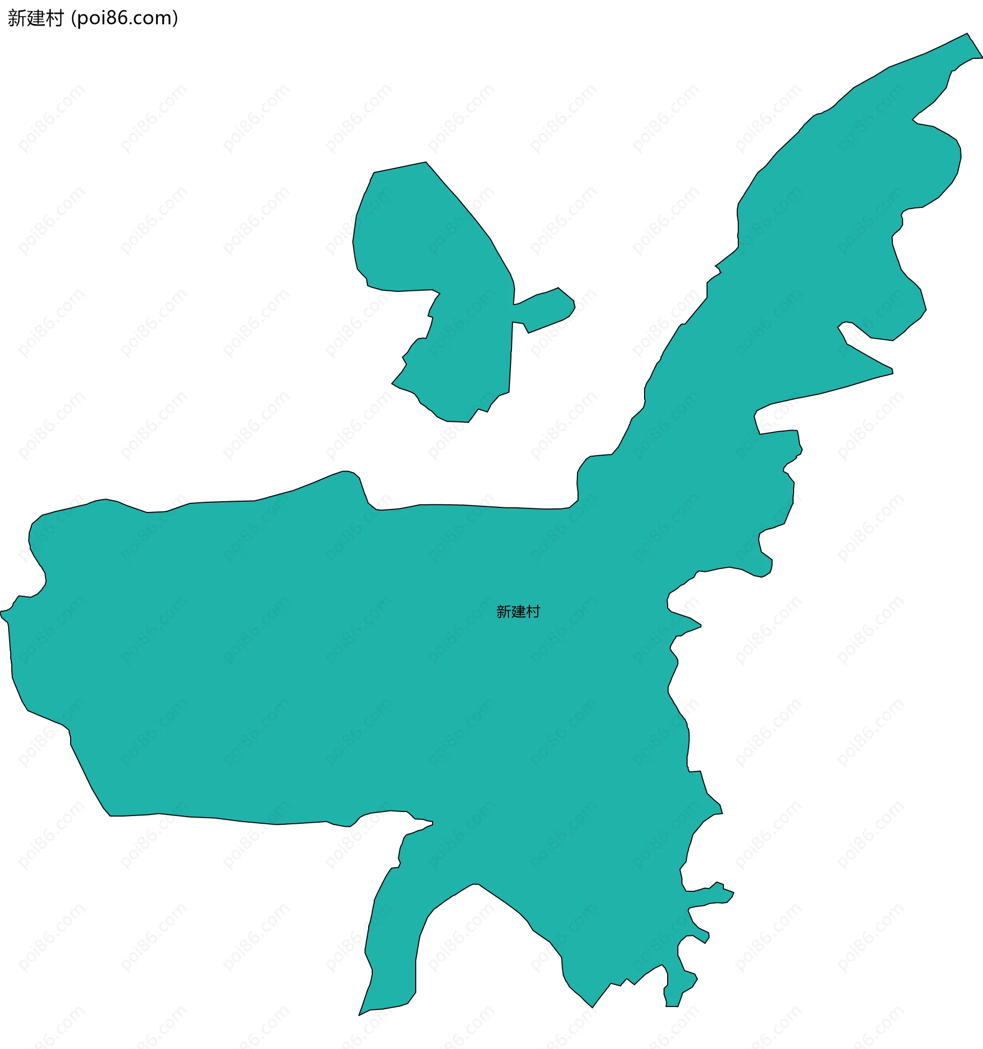 新建村边界地图