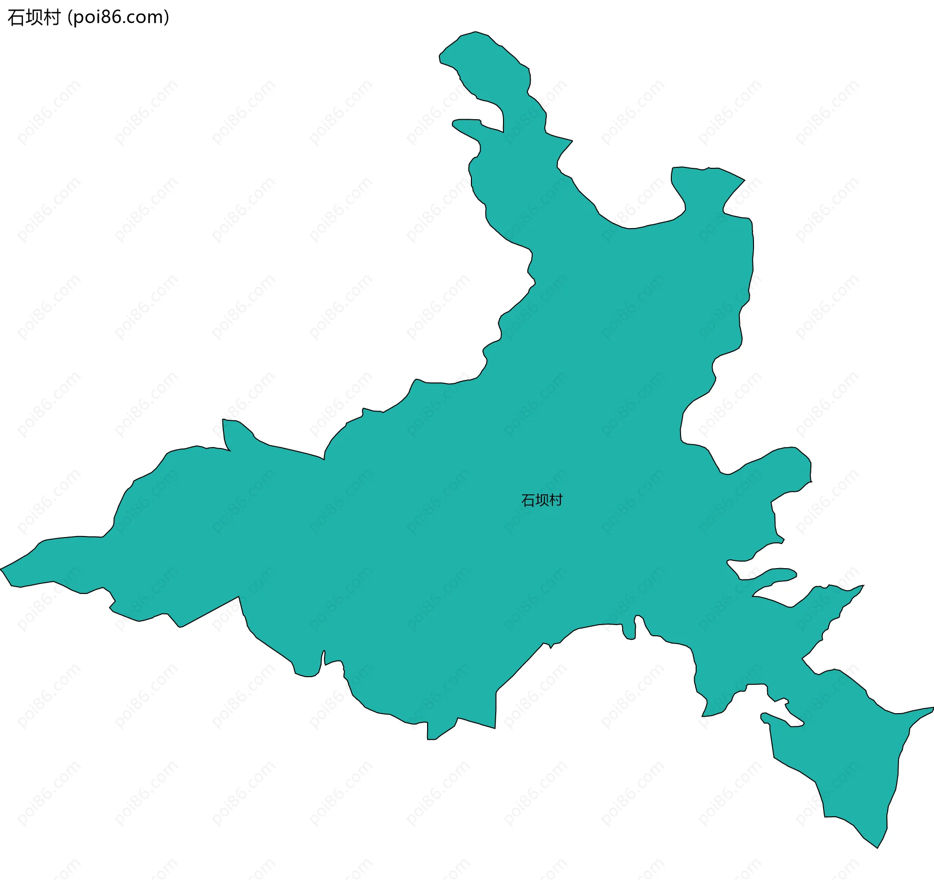 石坝村边界地图