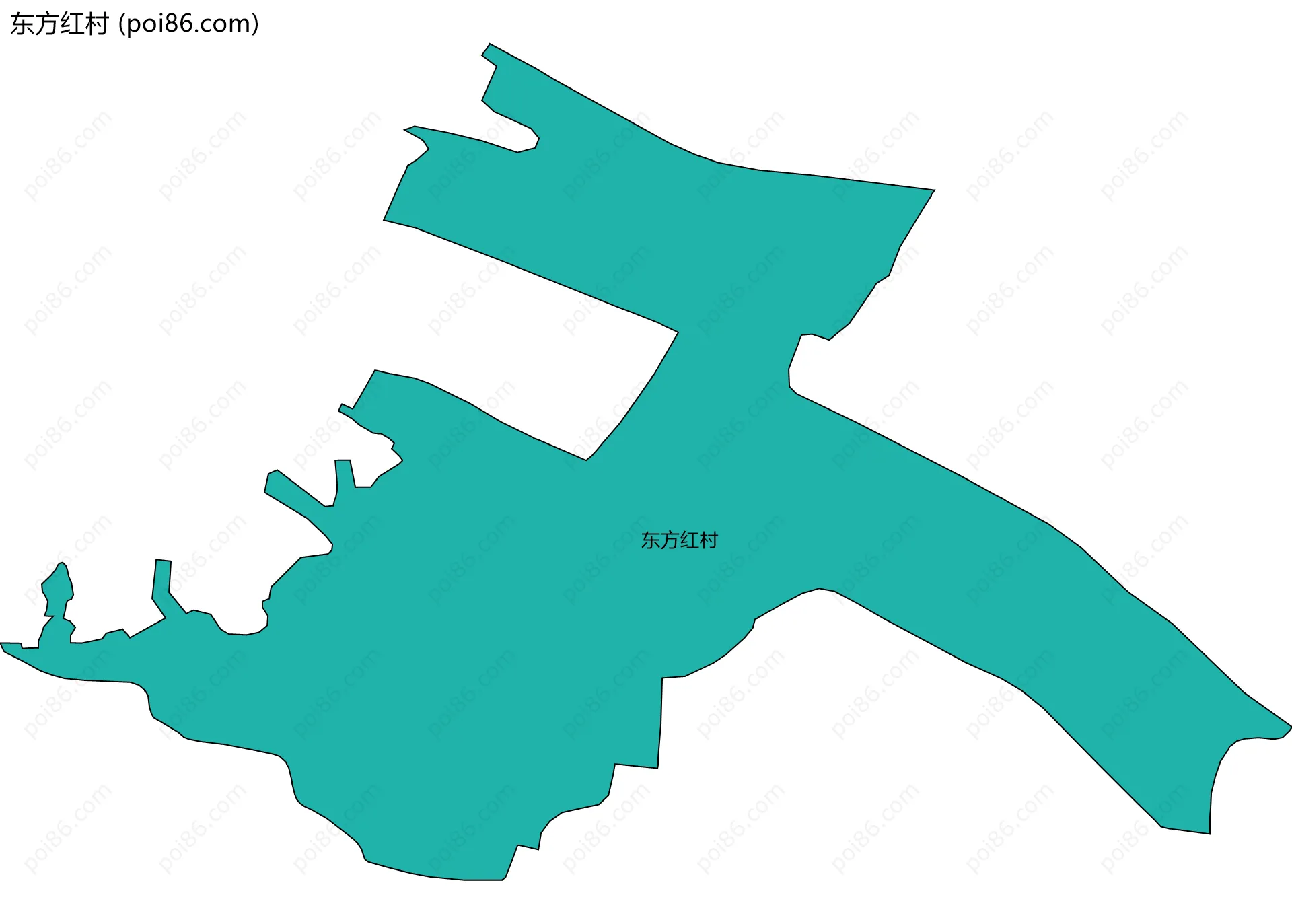 东方红村边界地图