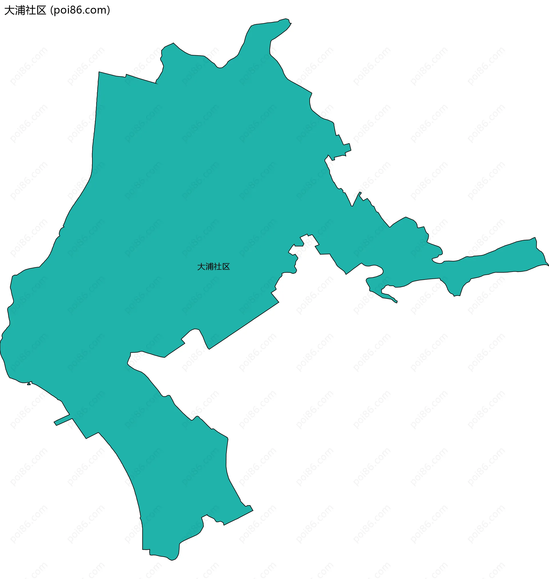 大浦社区边界地图