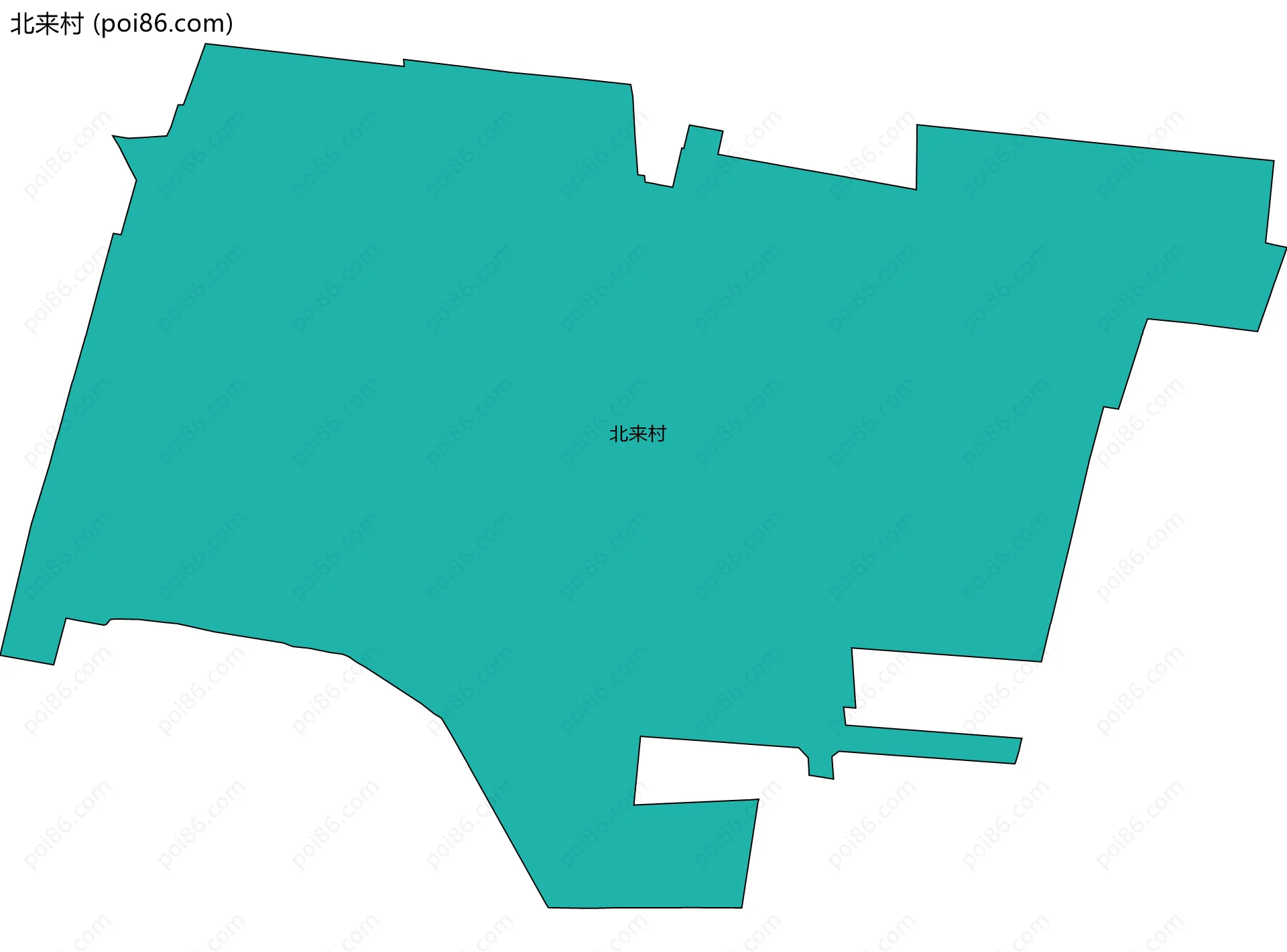 北来村边界地图