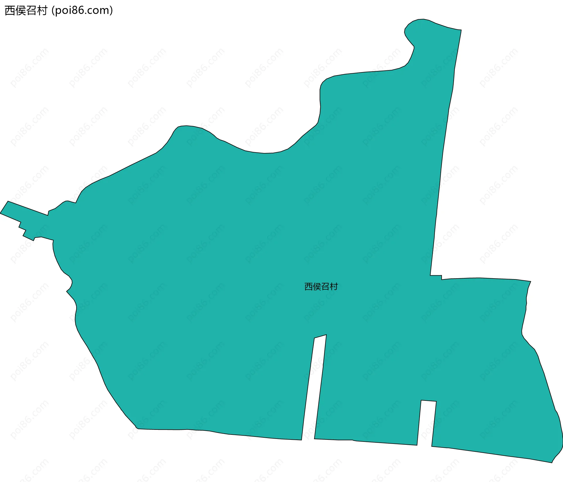 西侯召村边界地图