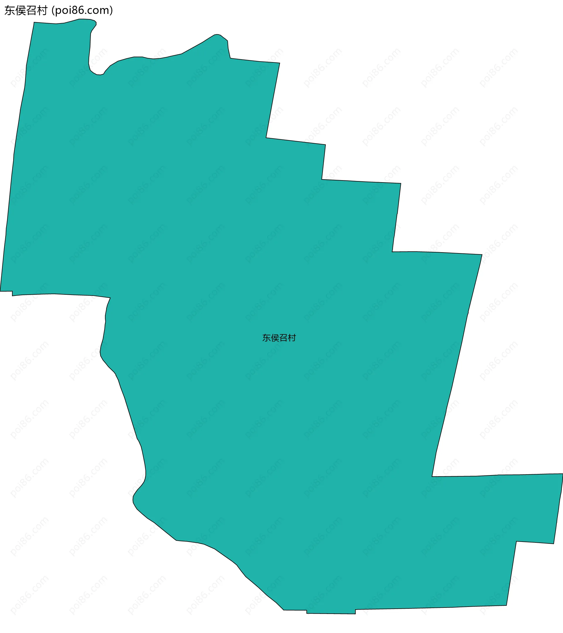 东侯召村边界地图