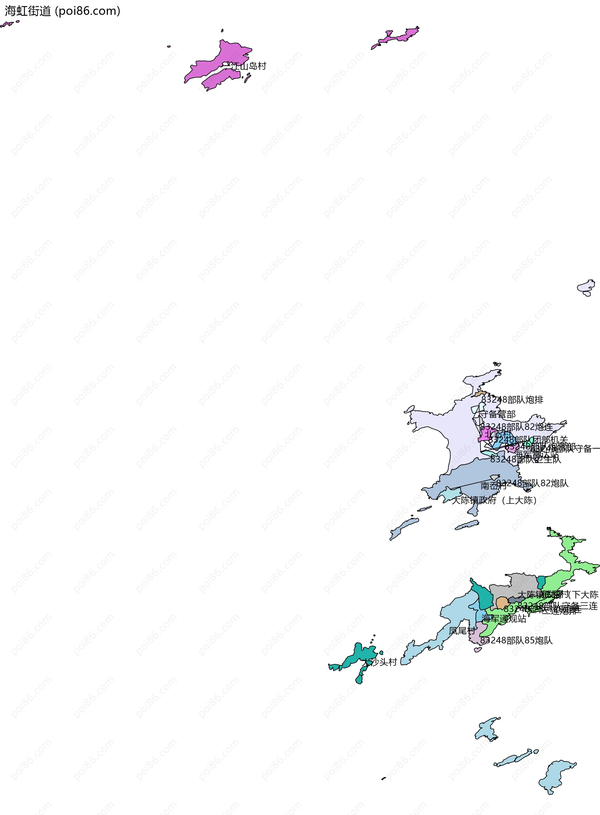 海虹街道边界地图(五级行政区划)