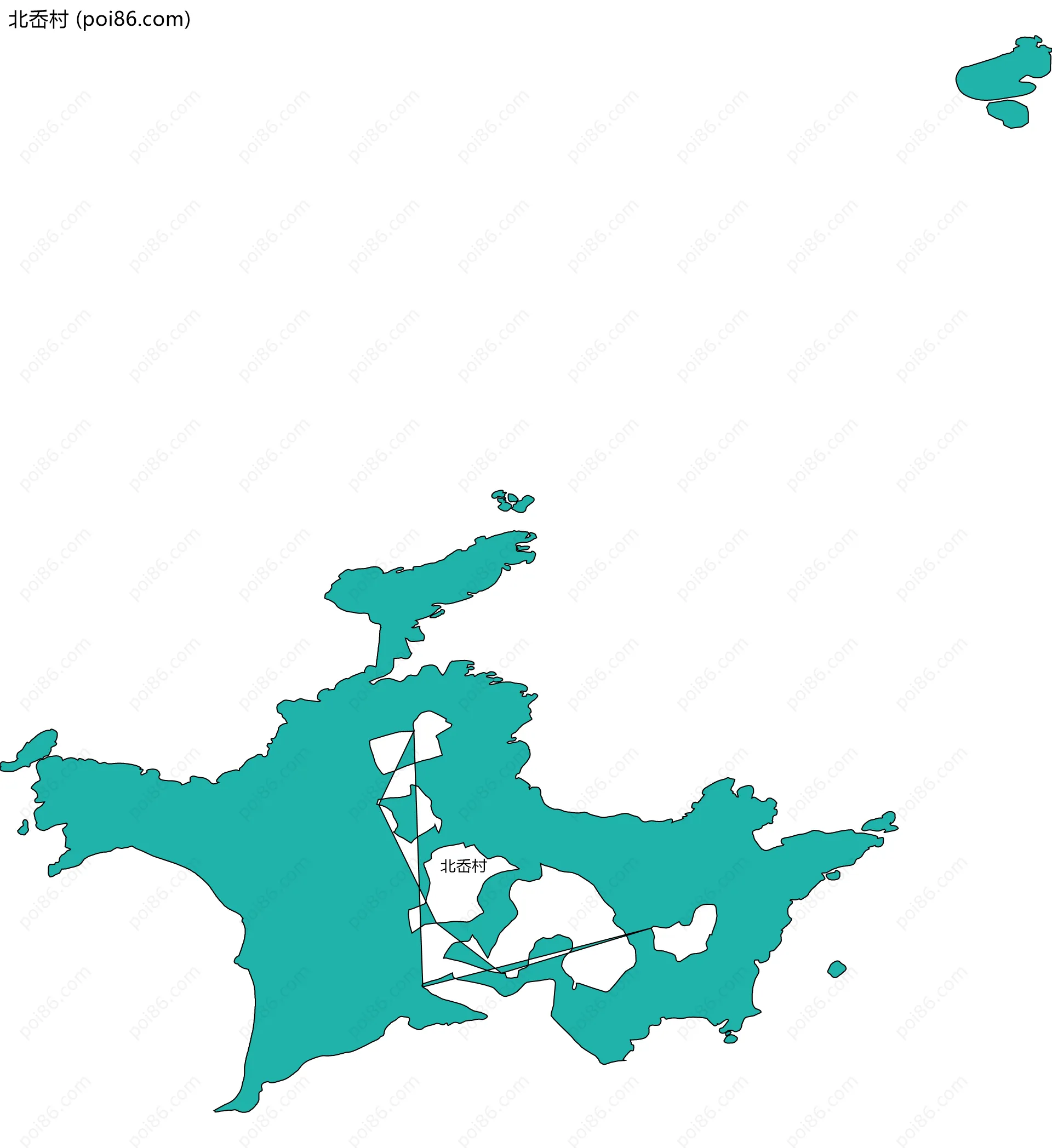 北岙村边界地图