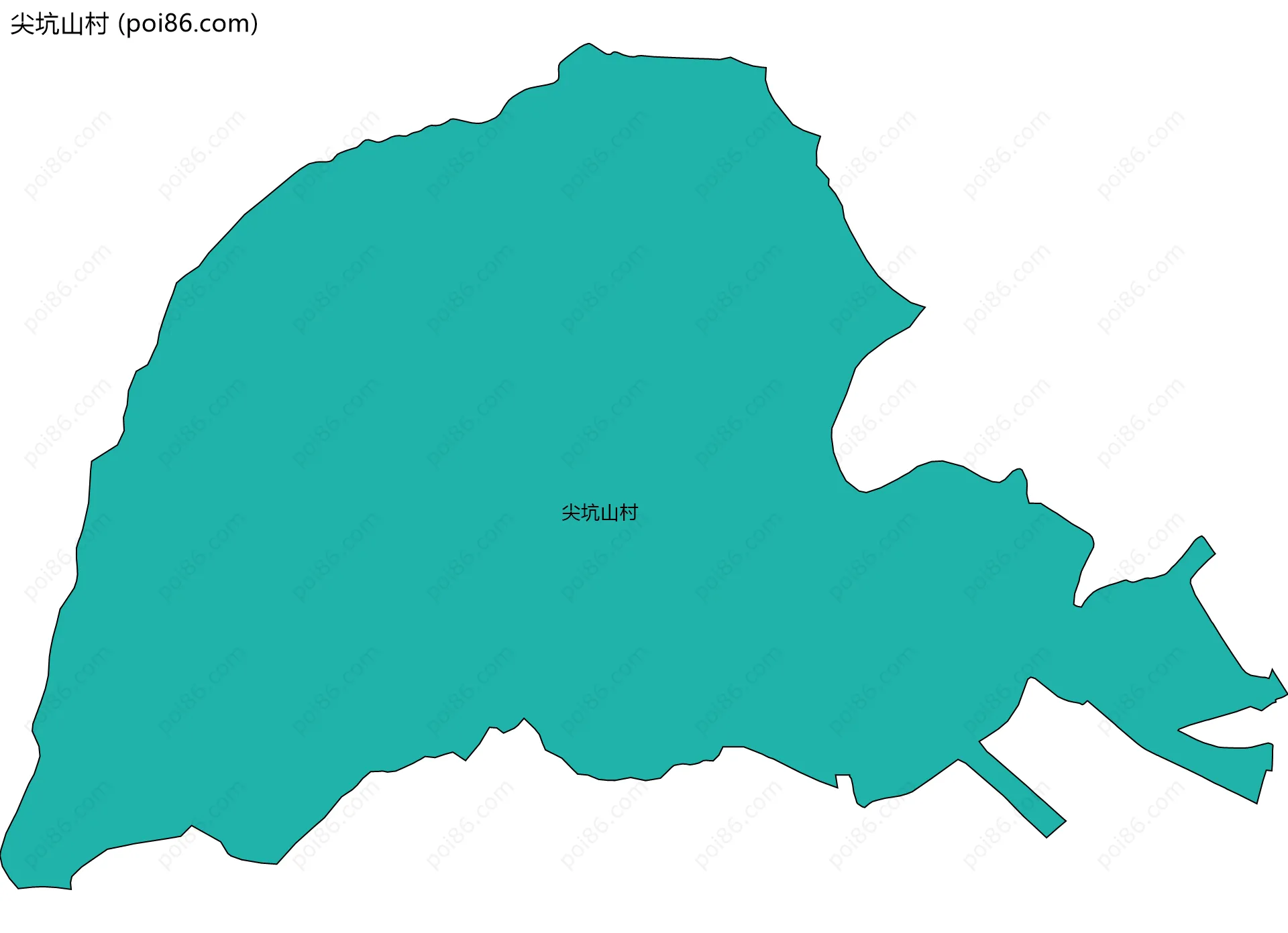 尖坑山村边界地图