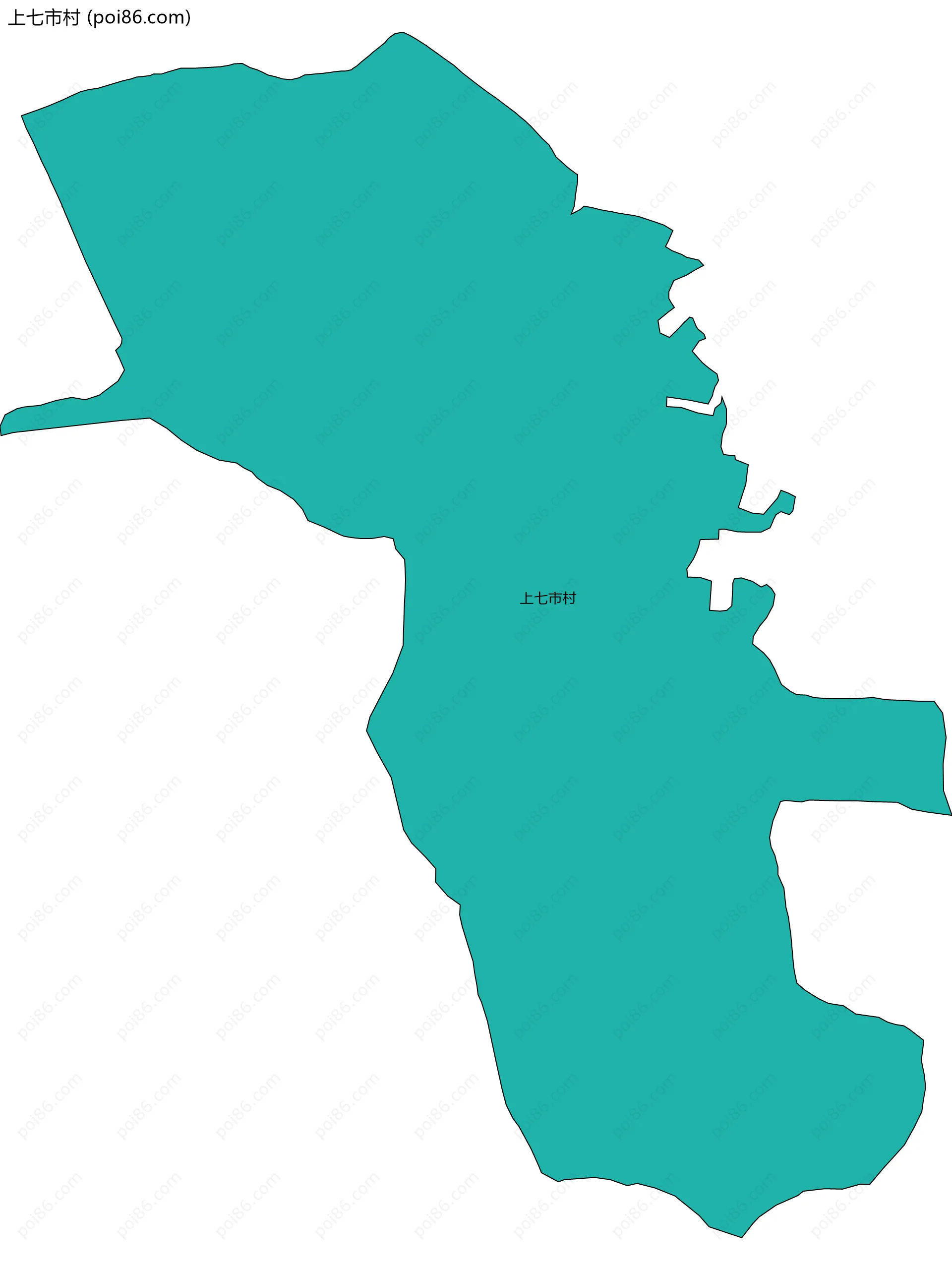 上七市村边界地图