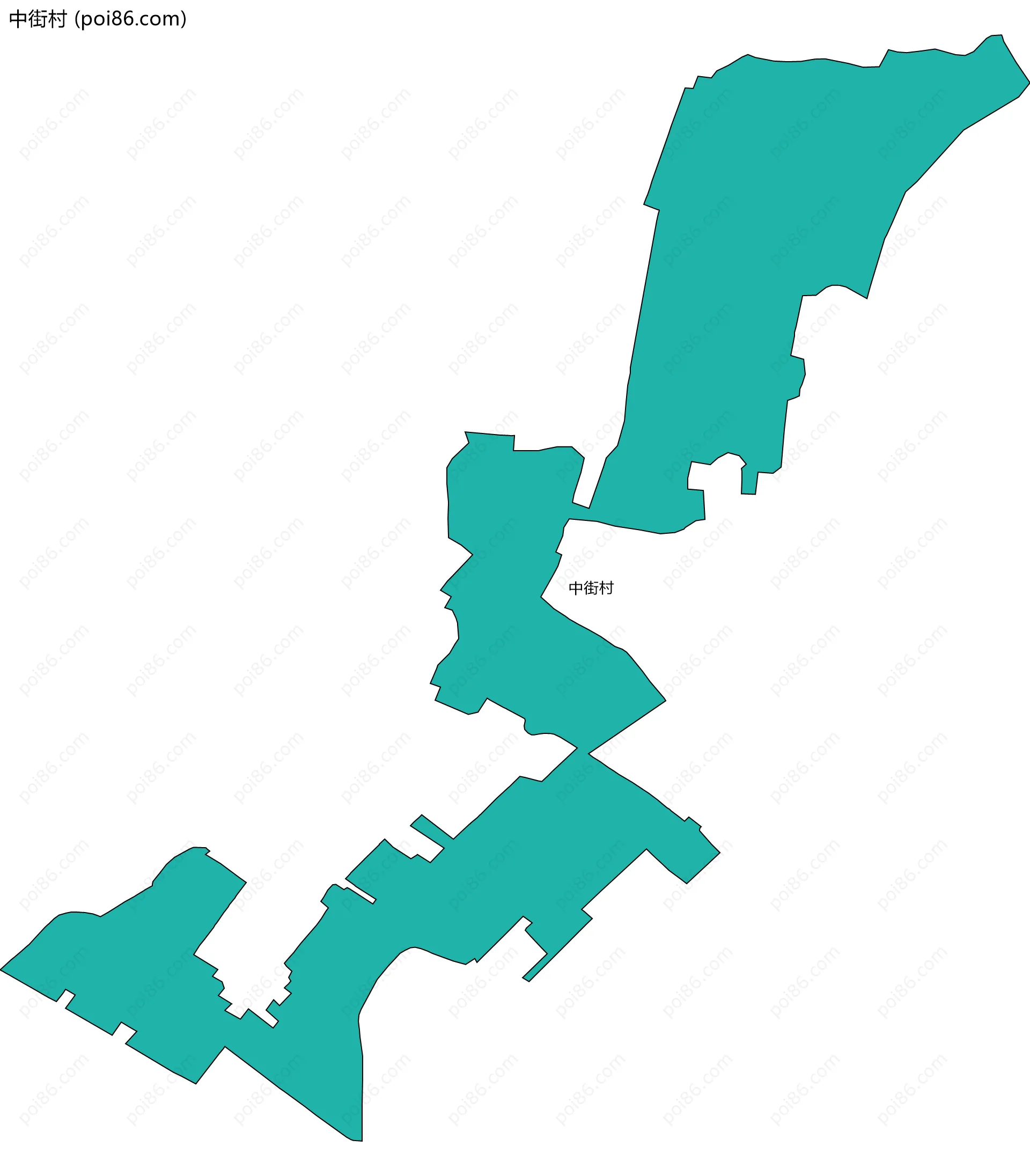 中街村边界地图