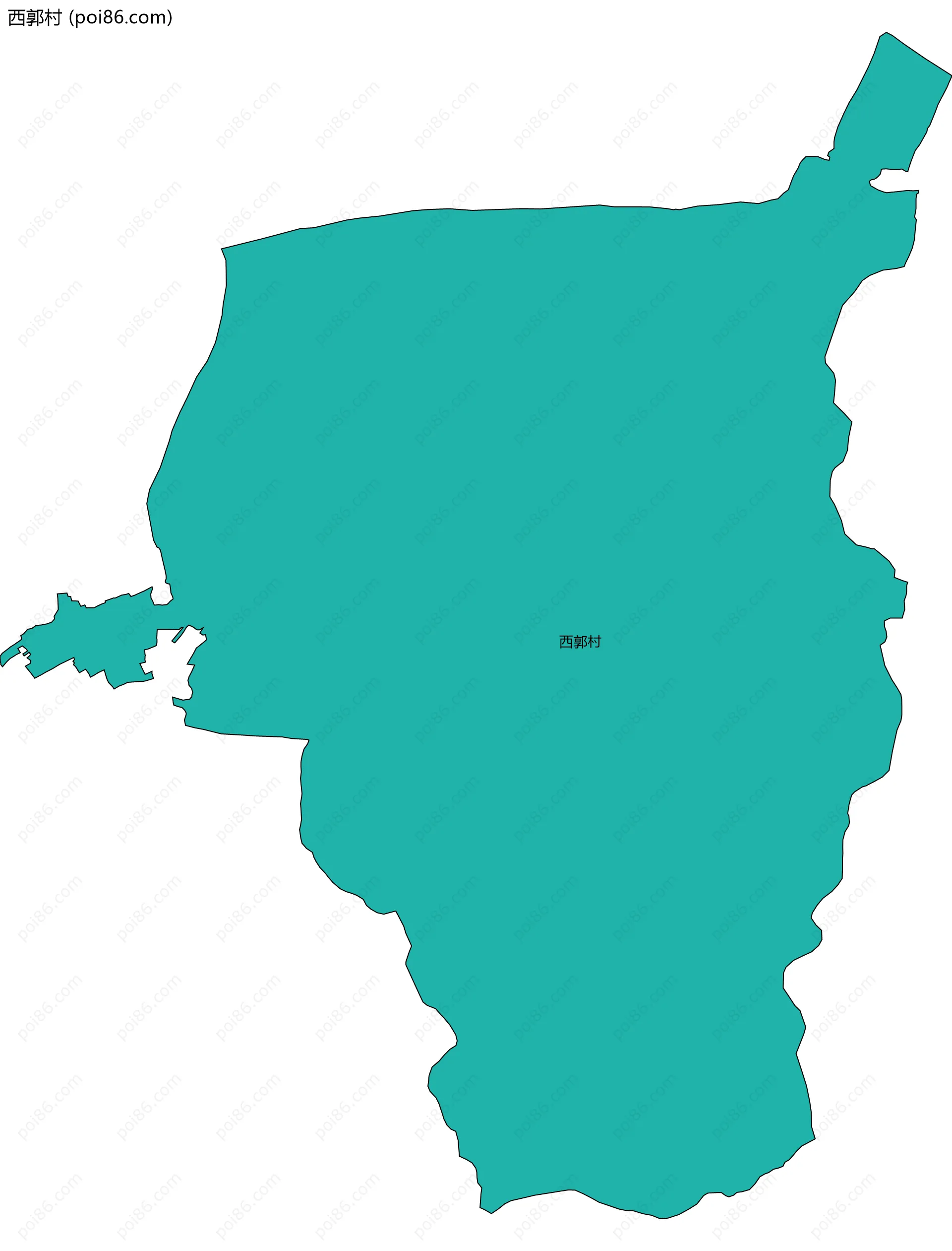 西郭村边界地图