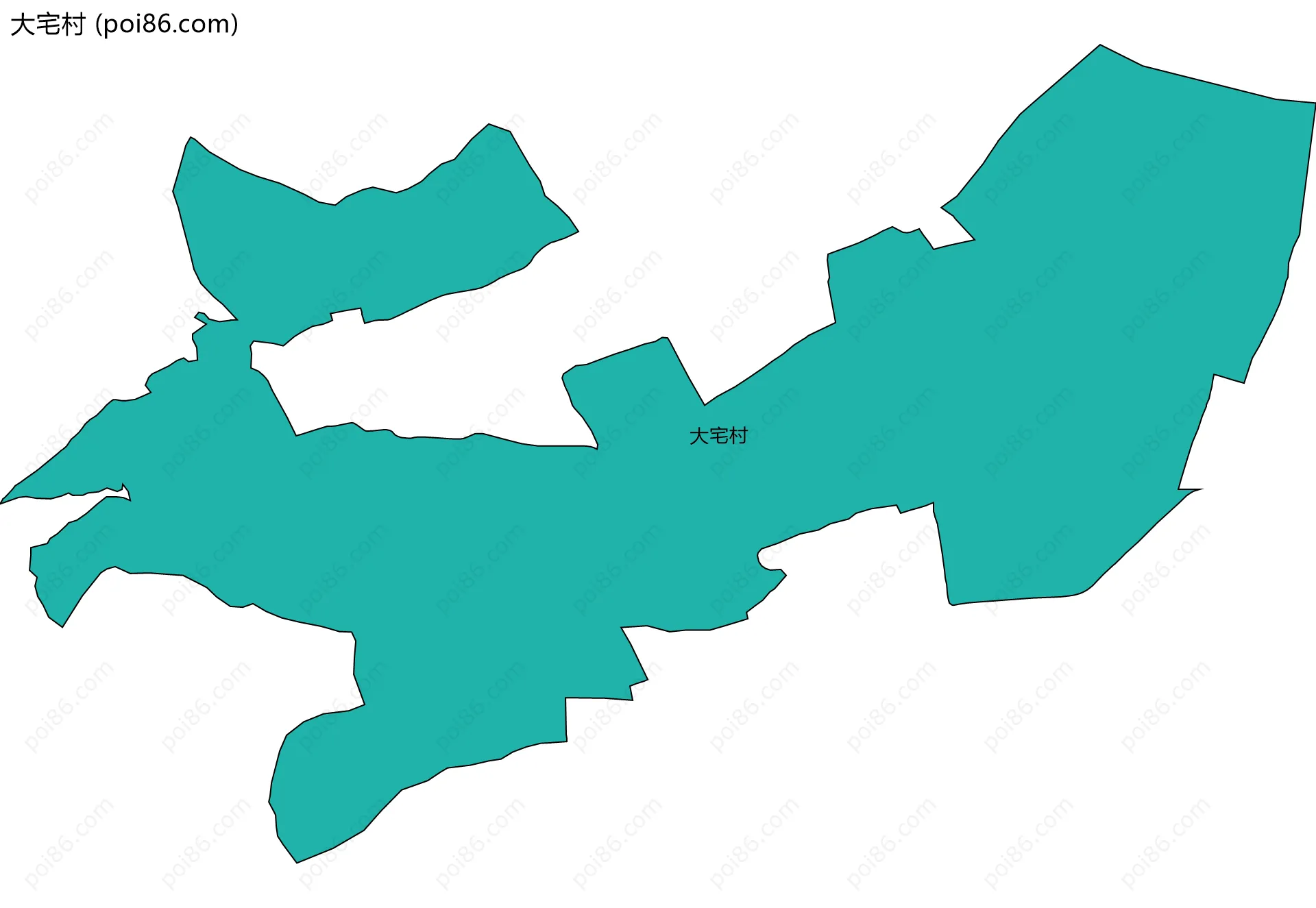 大宅村边界地图