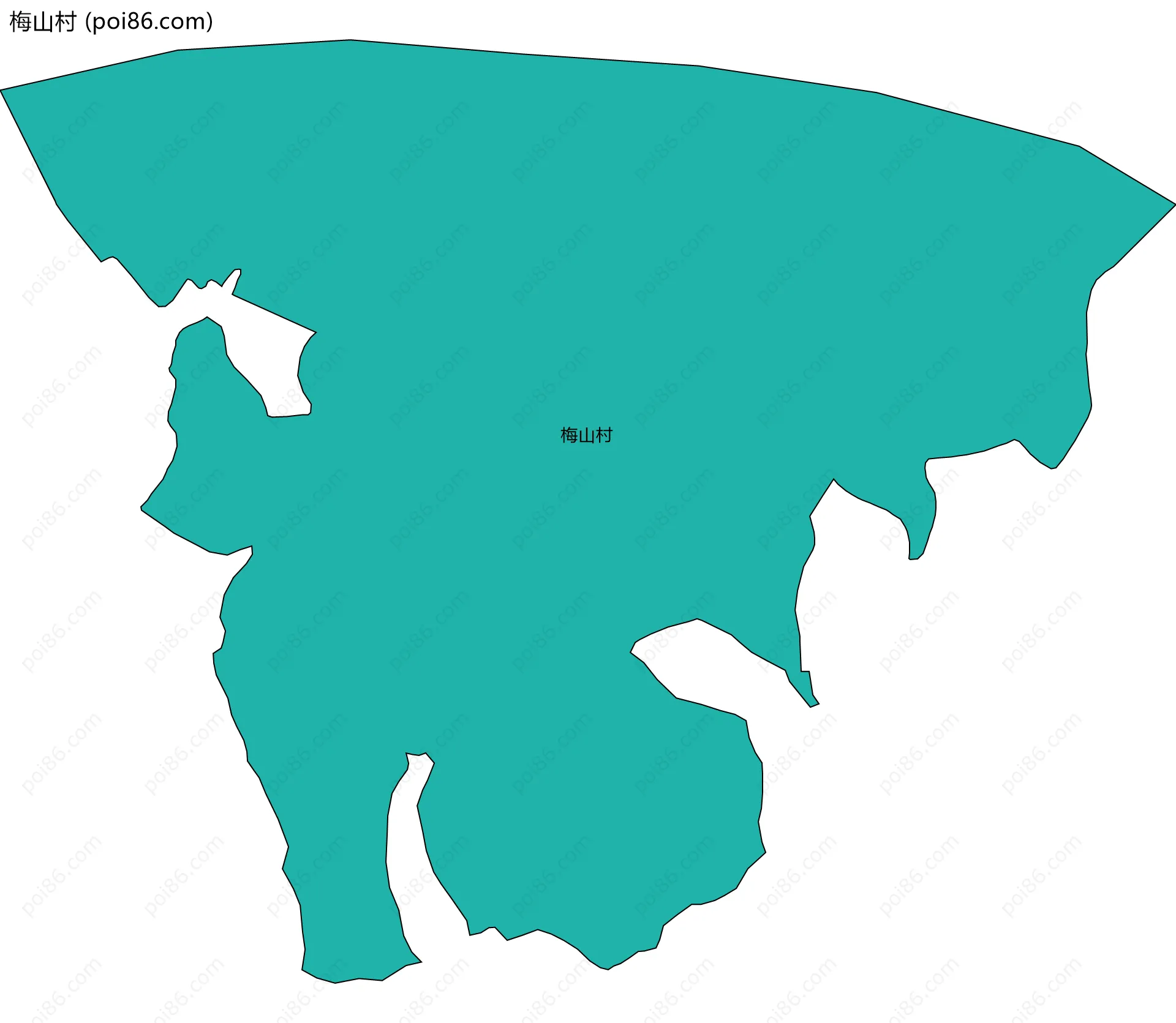 梅山村边界地图