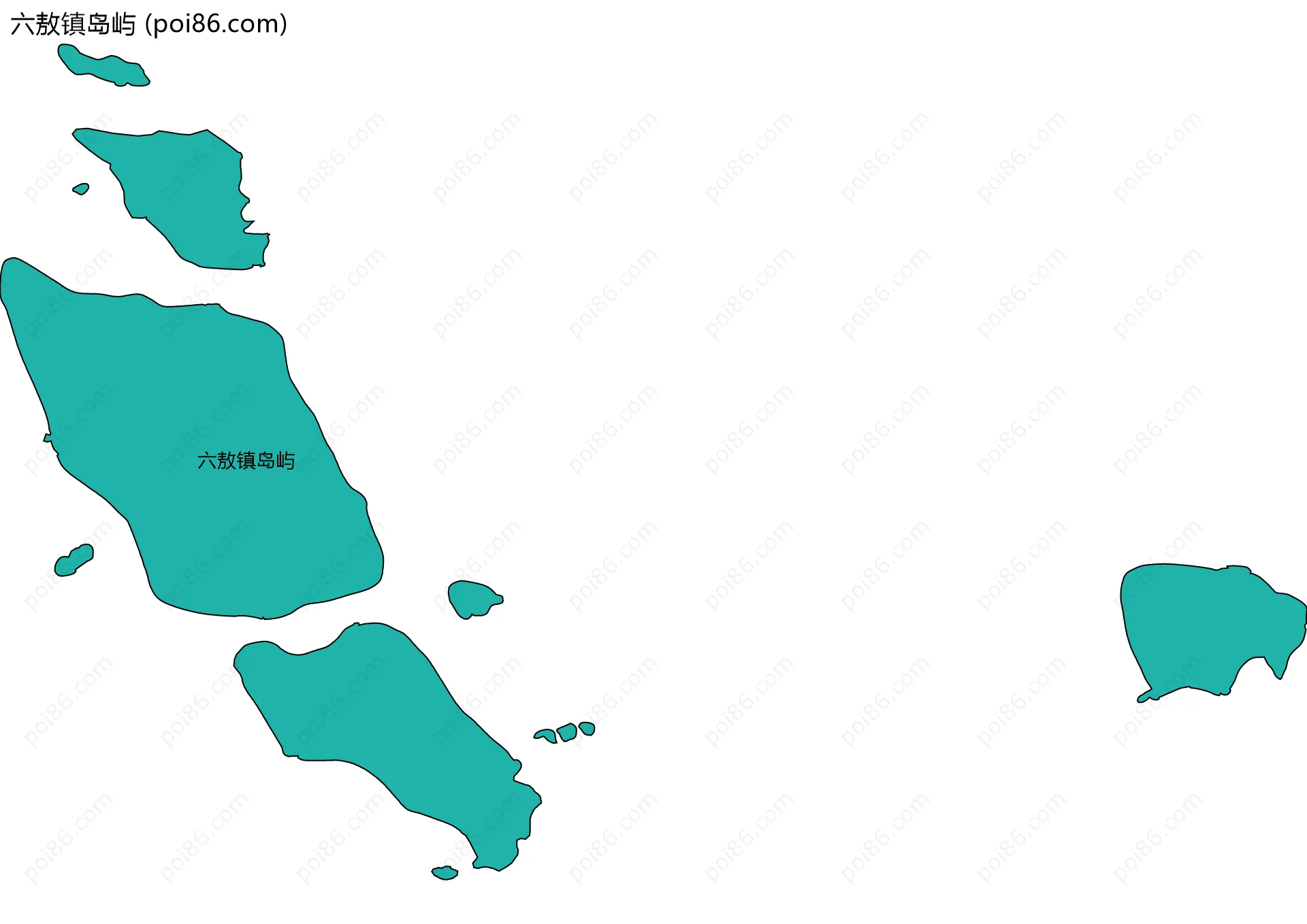 六敖镇岛屿边界地图