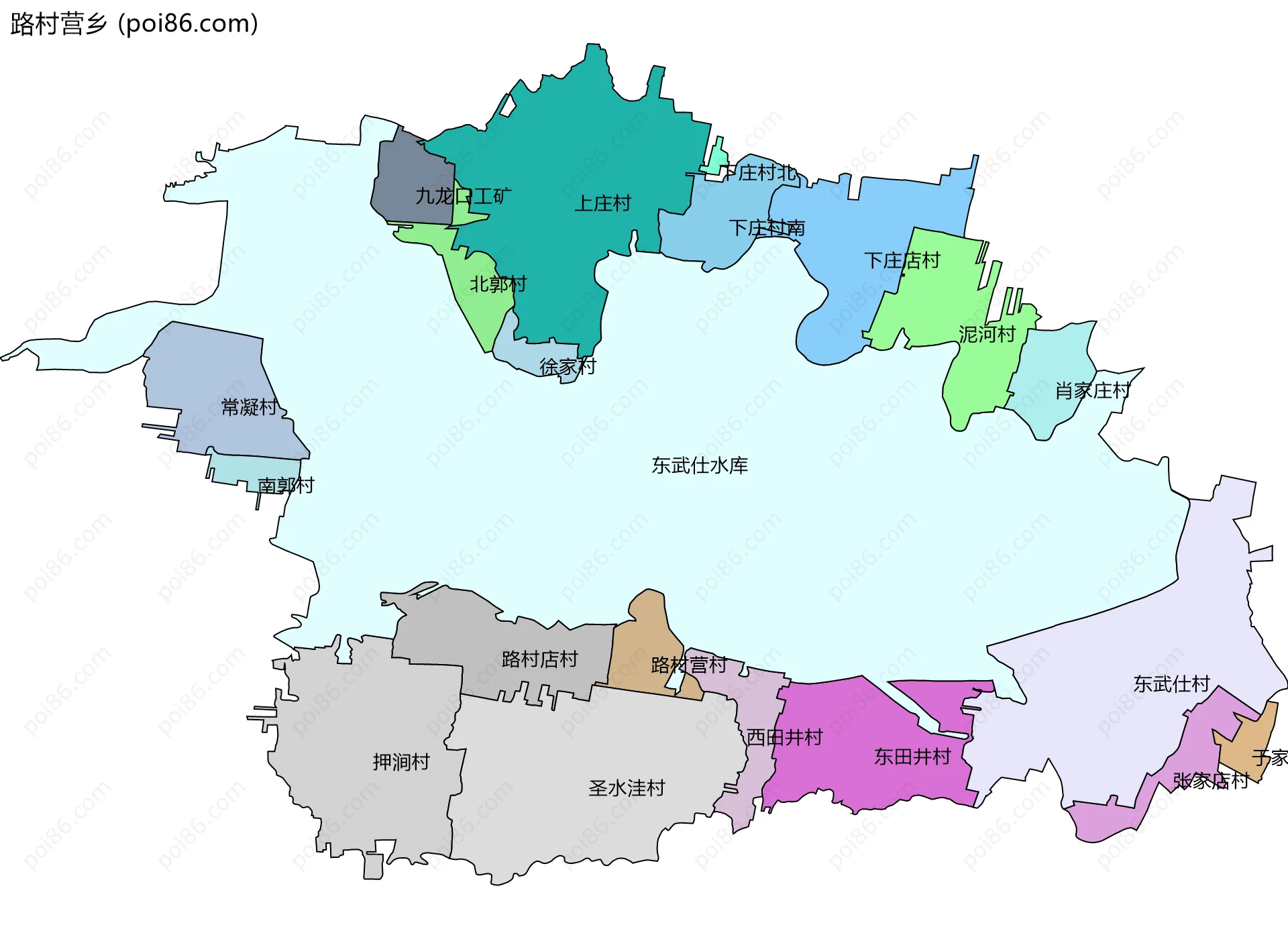 路村营乡边界地图(五级行政区划)