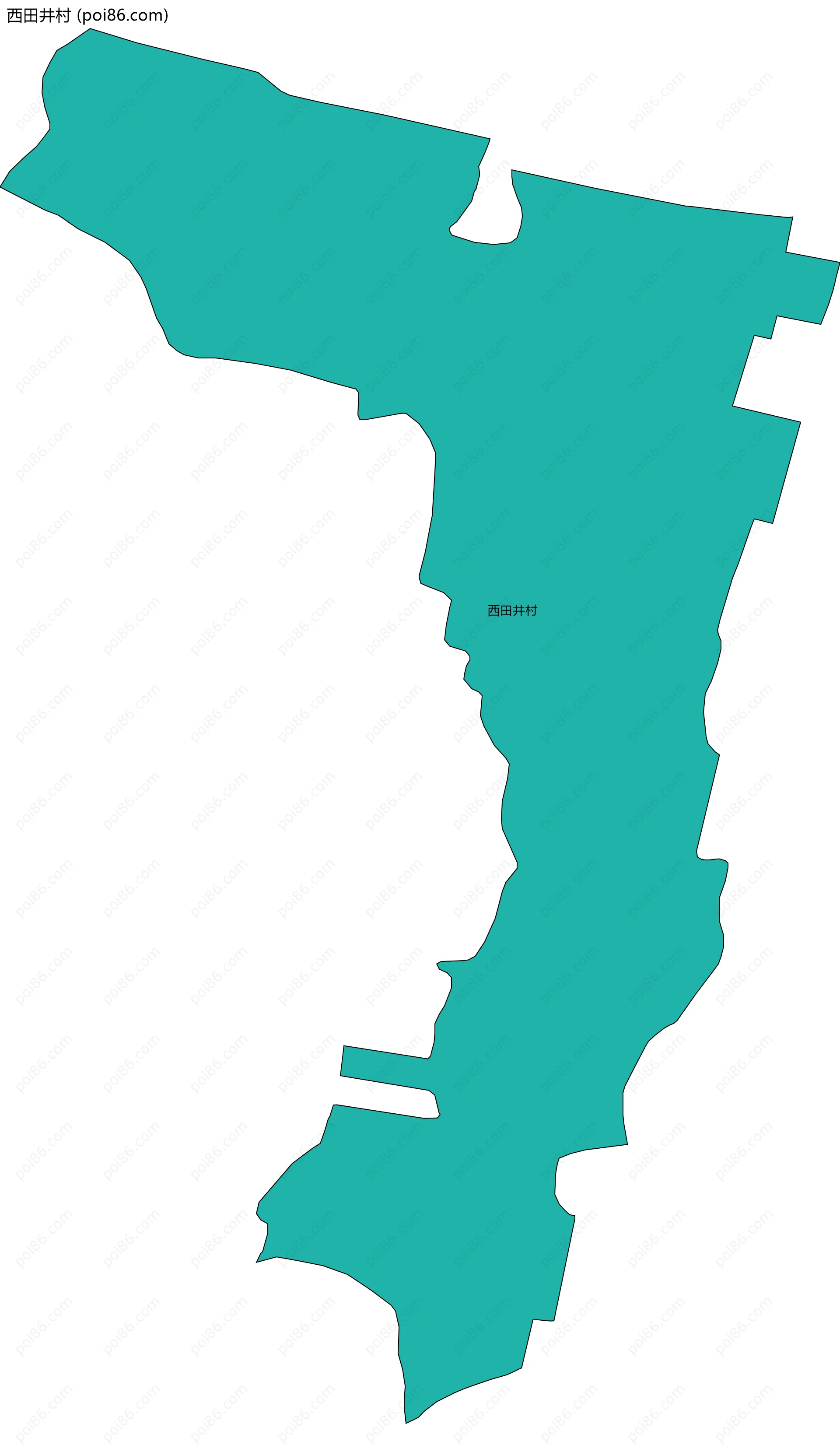 西田井村边界地图