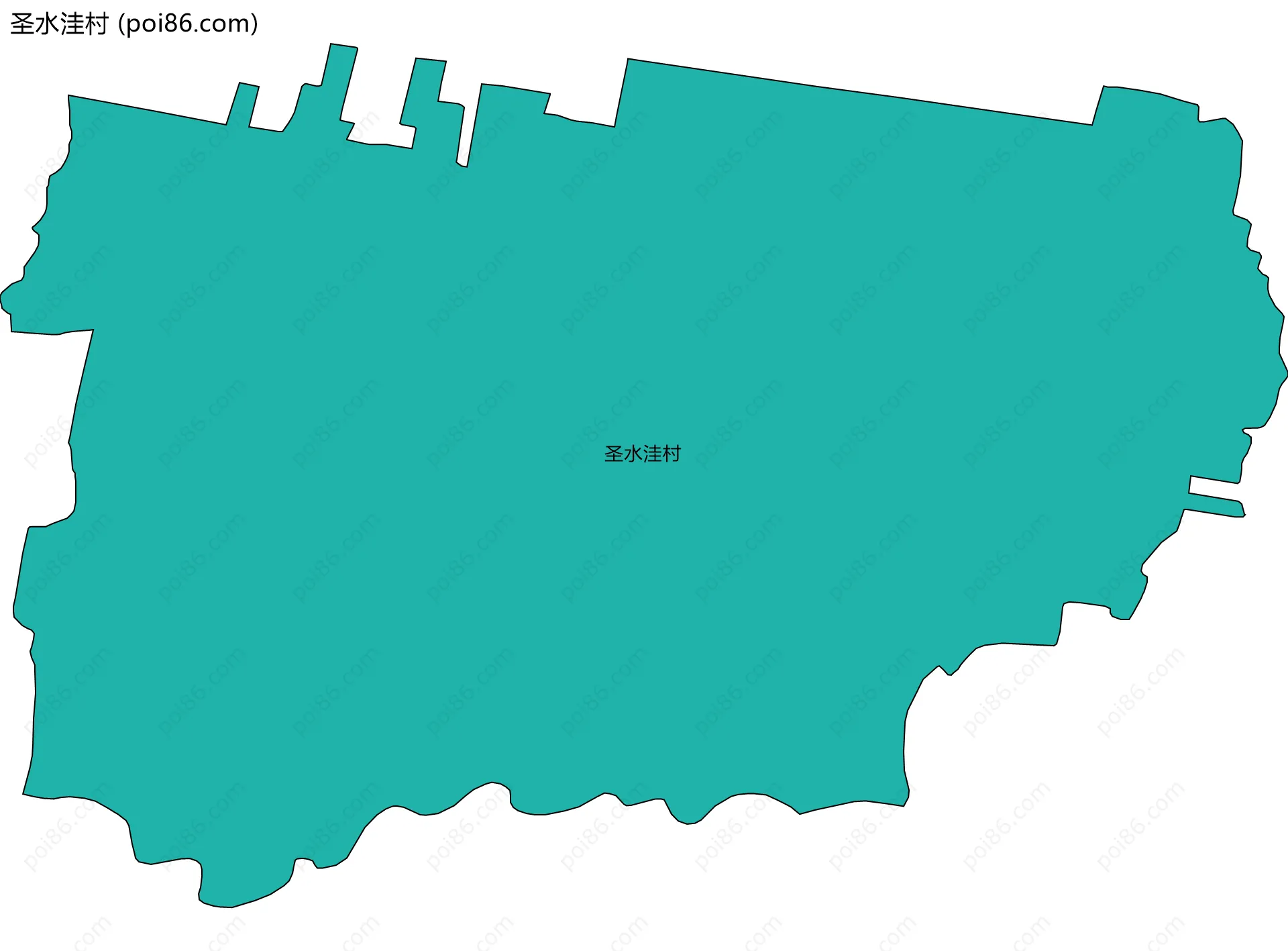 圣水洼村边界地图