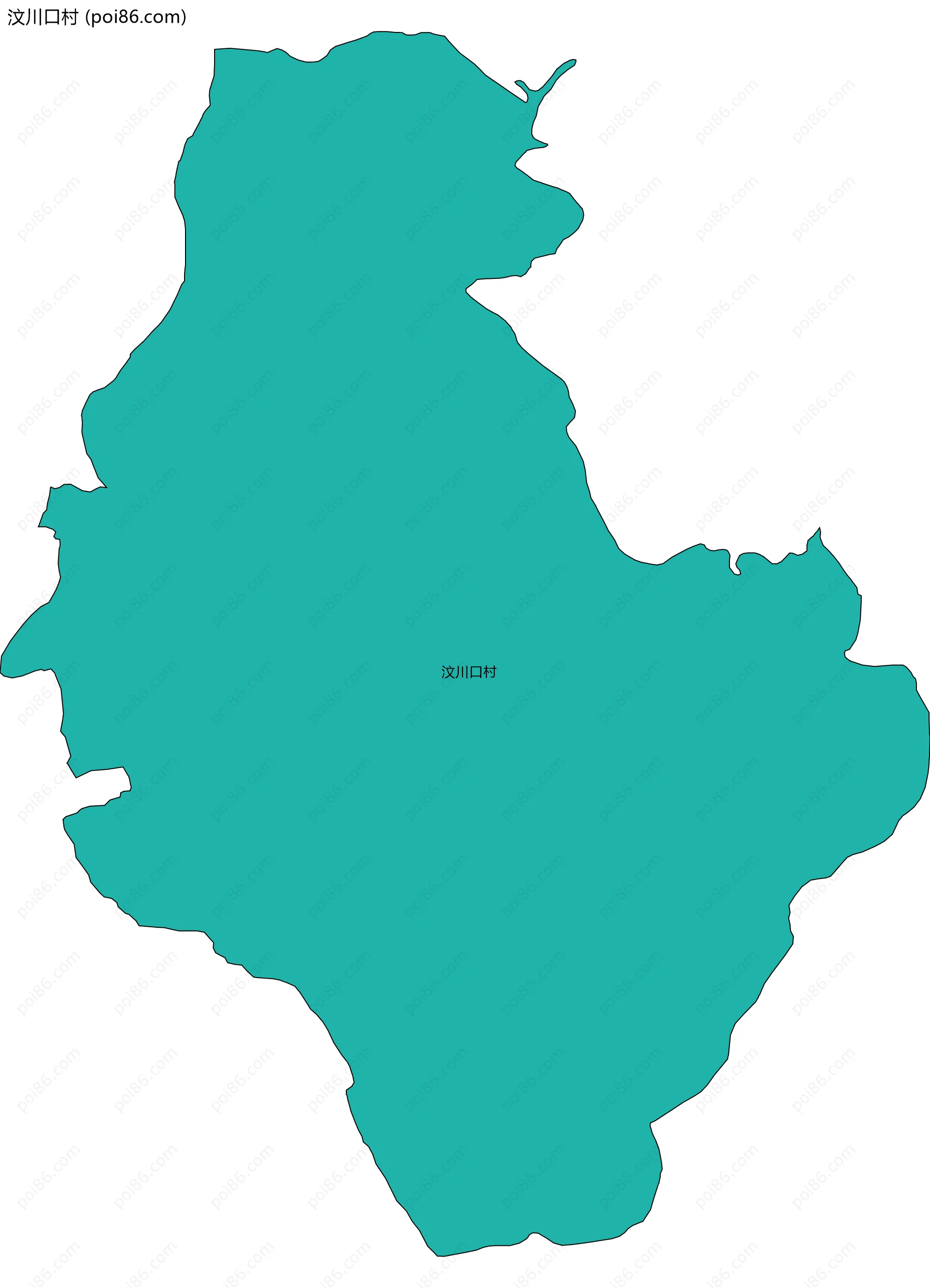 汶川口村边界地图