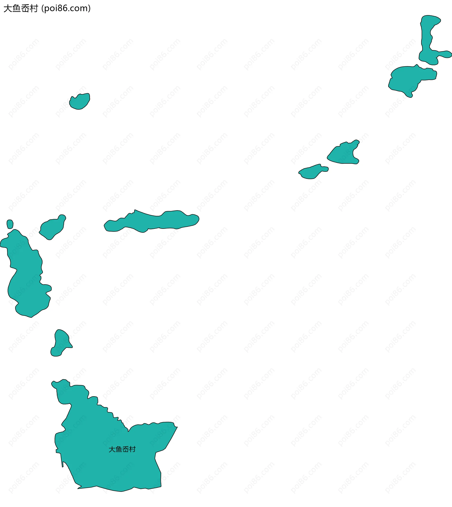 大鱼岙村边界地图