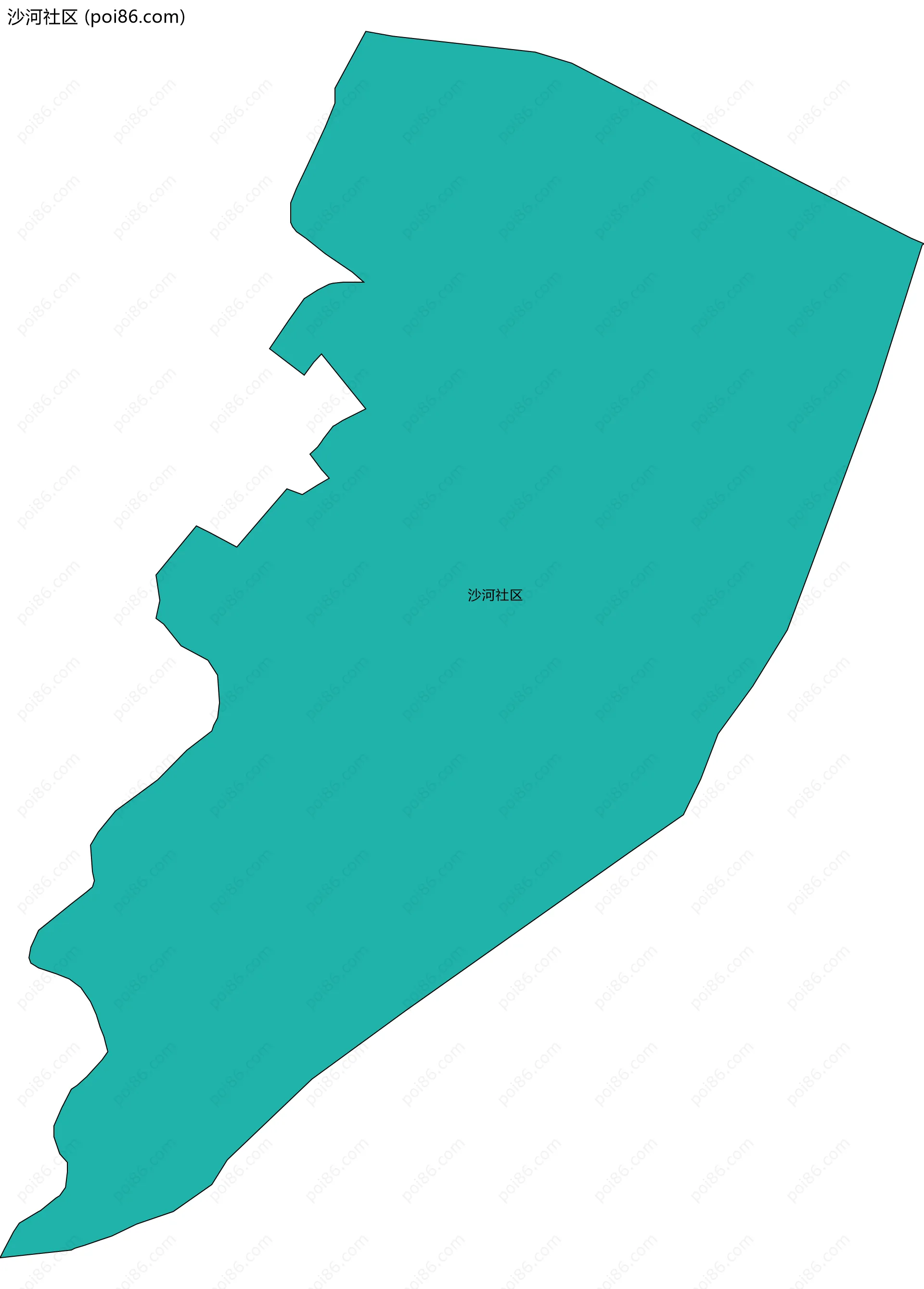 沙河社区边界地图
