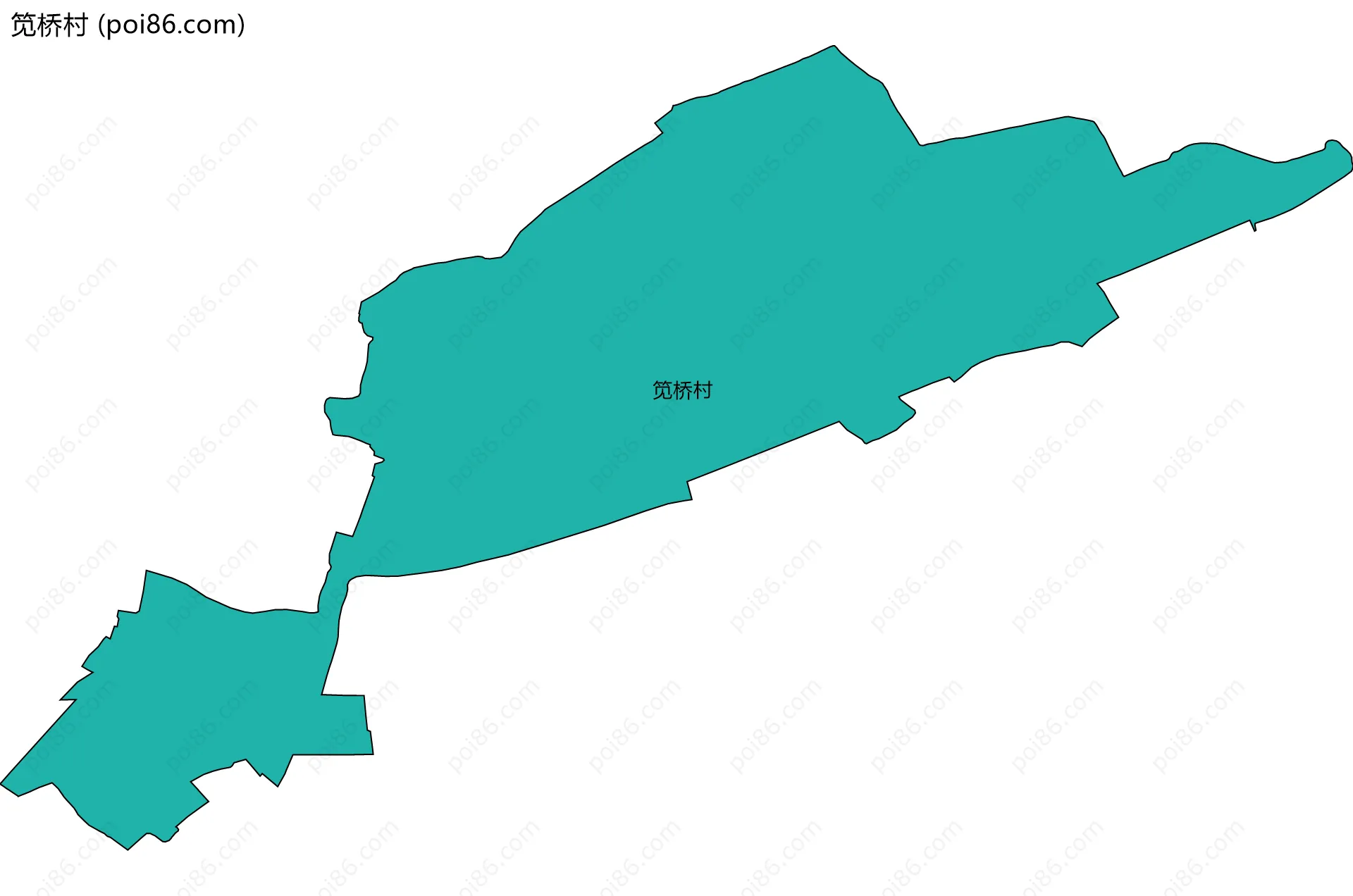 笕桥村边界地图