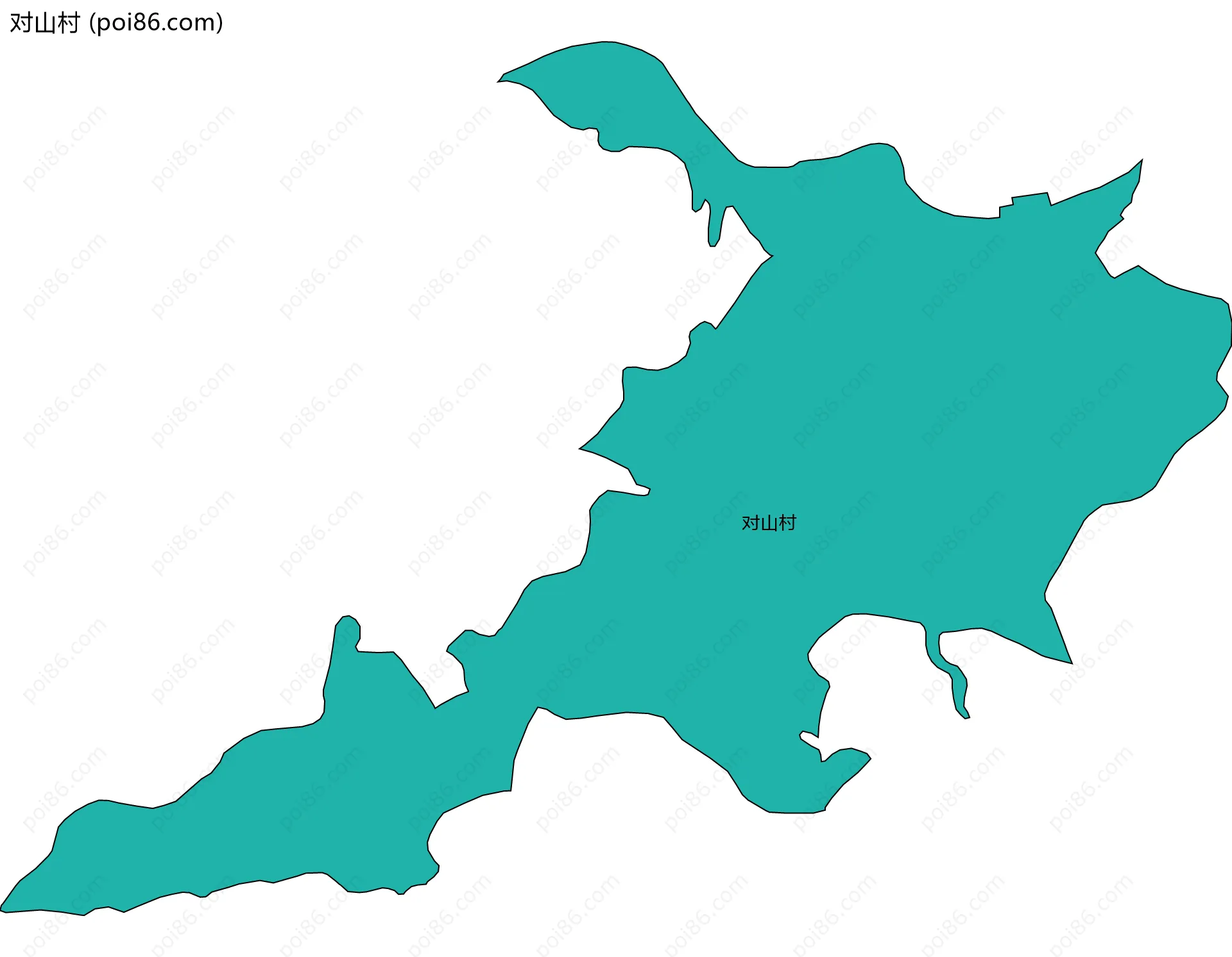 对山村边界地图