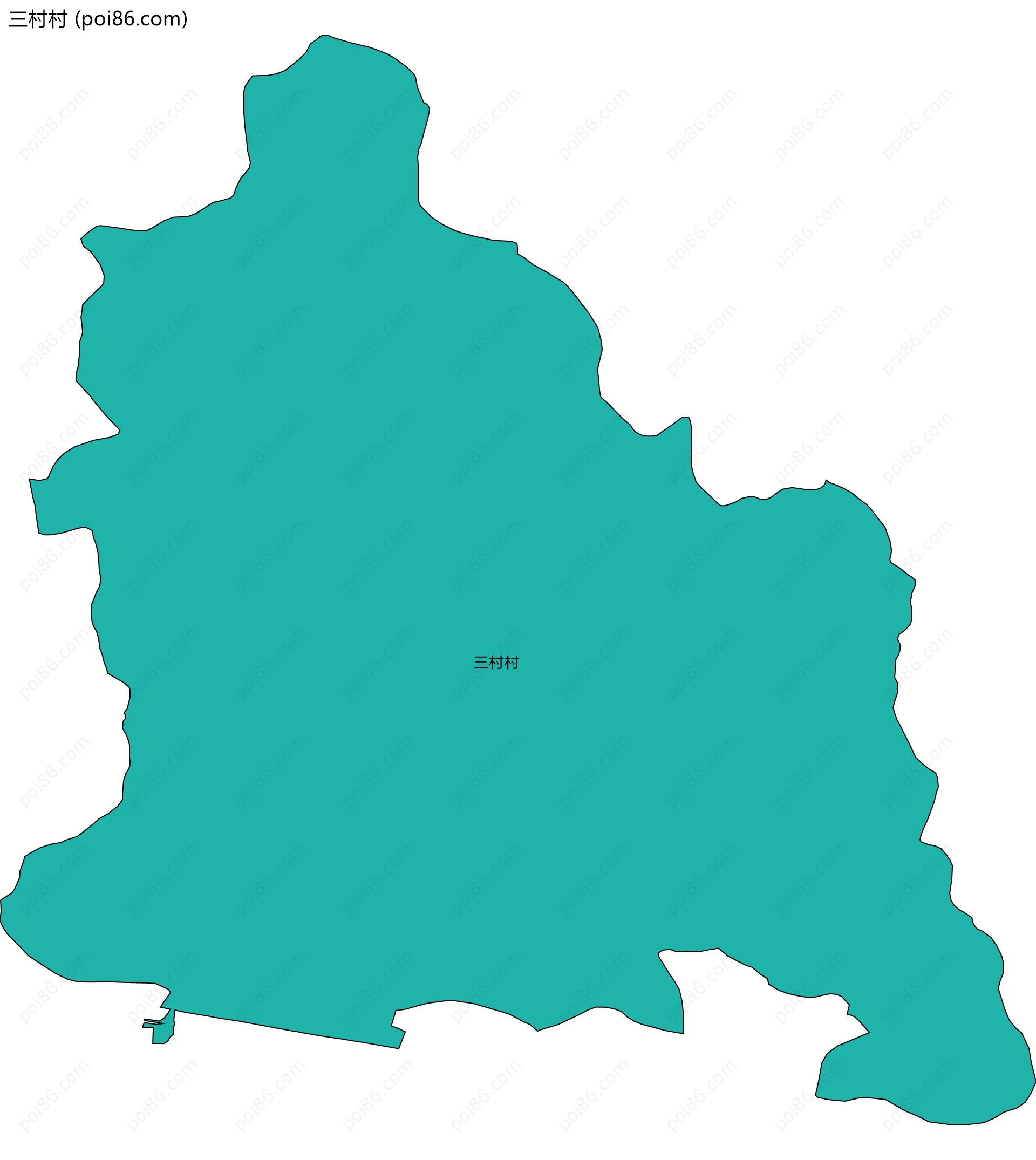 三村村边界地图