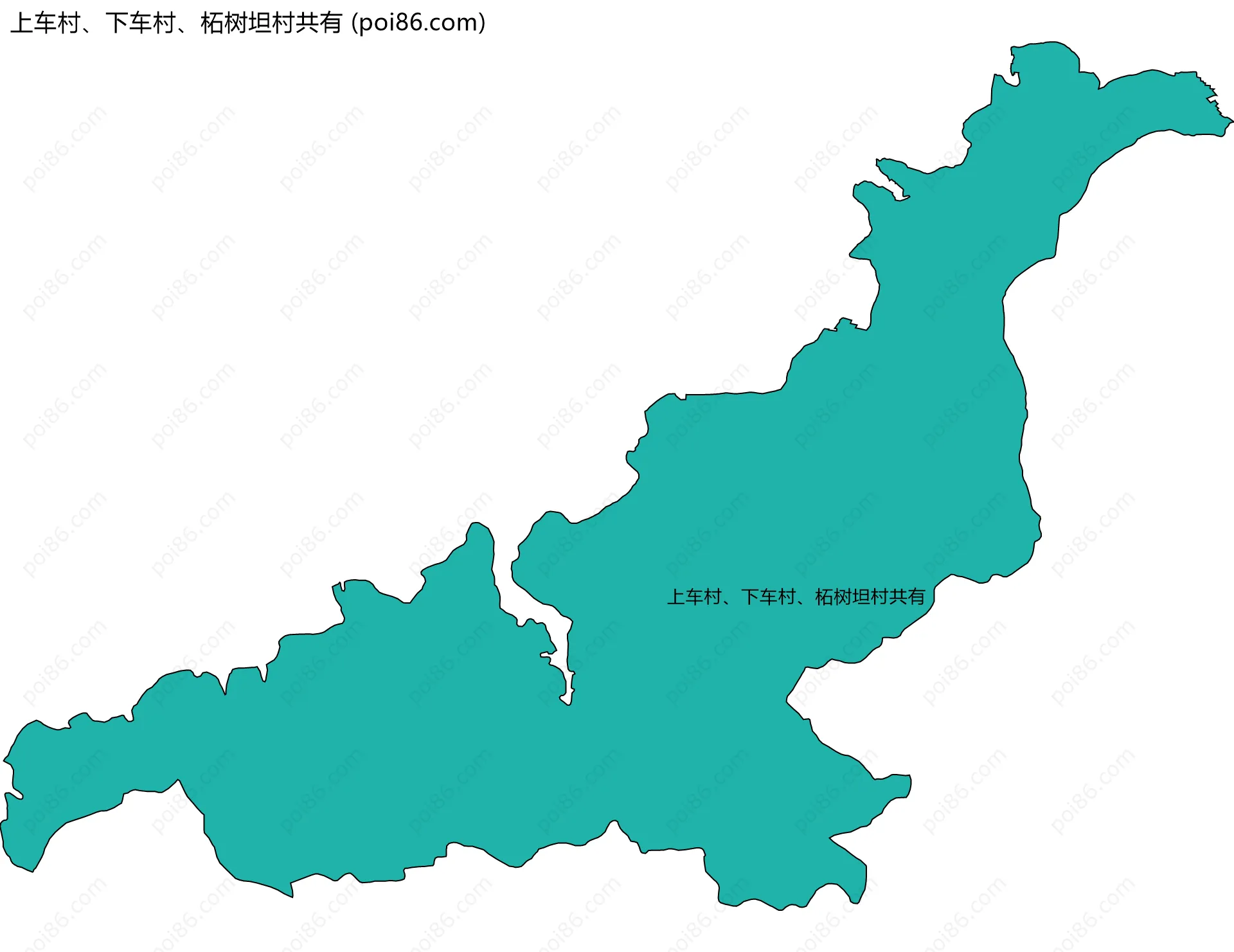 上车村、下车村、柘树坦村共有边界地图