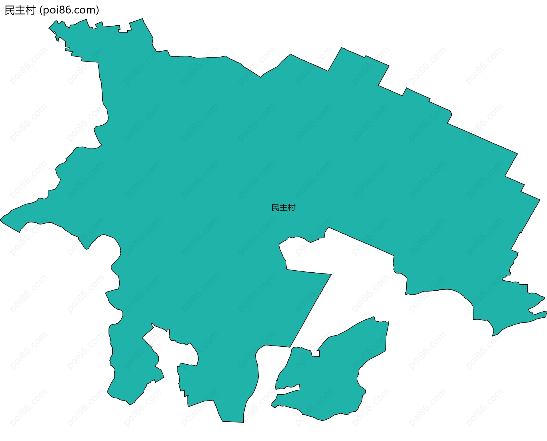 民主村边界地图